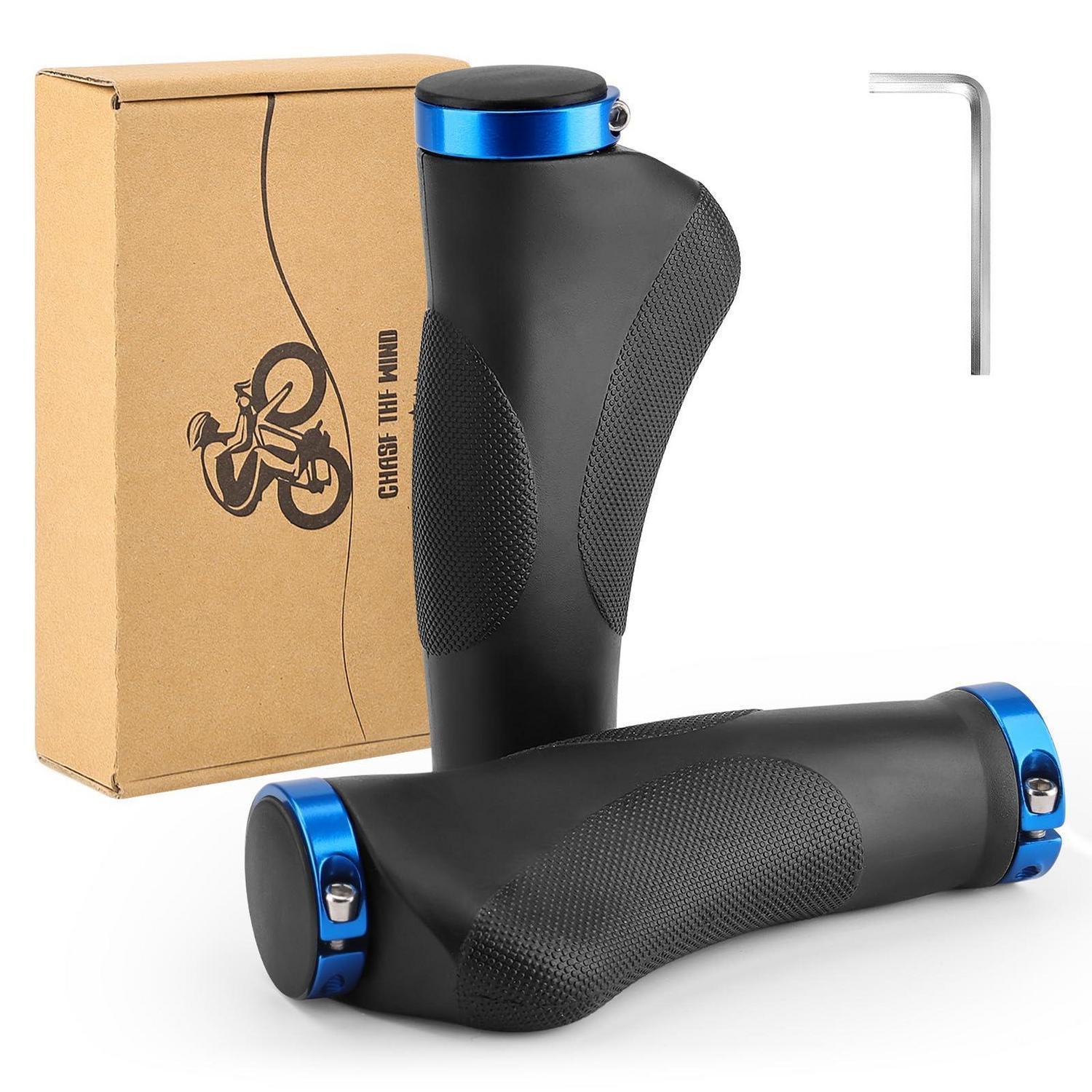 Ergonomische Fahrradgriffe Mit Anti-rutsch-design, Stoßdämpfend, 130mm, Schwarz/blau