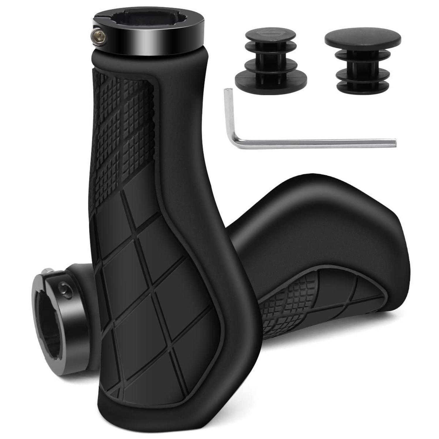 Ergonomische Fahrradgriffe Für 22,2 Mm Lenker, Rutschfest, Schwarz