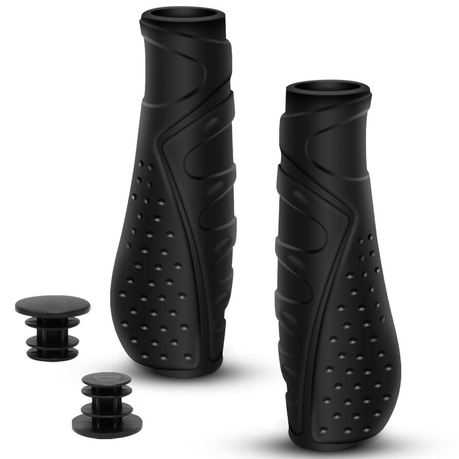 Ergonomische Fahrradgriffe Rutschfest Für Mtb, 22,2mm Lenker, Schwarz