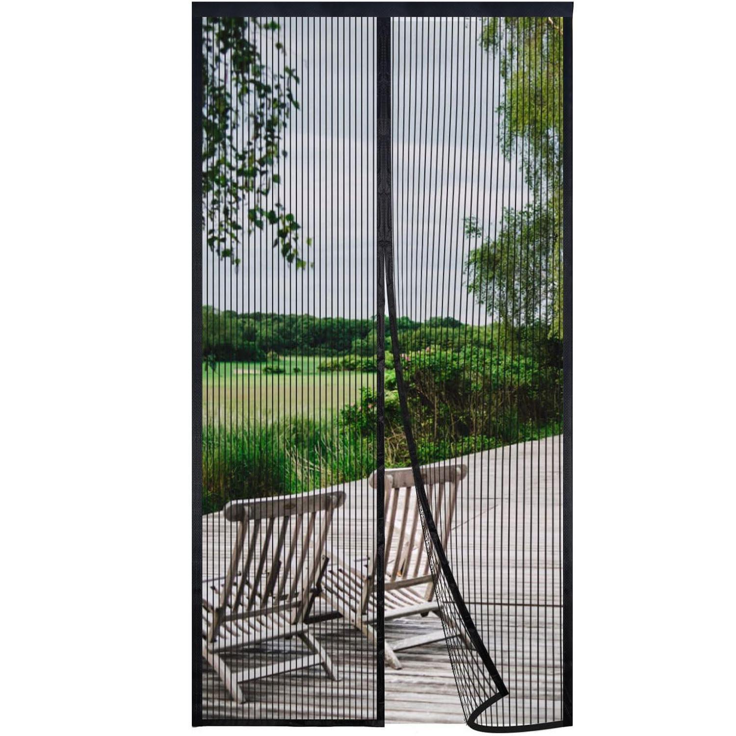 Fliegengitter Balkontür 180x265cm Schwarz, Magnet, Ohne Bohren, Polyester