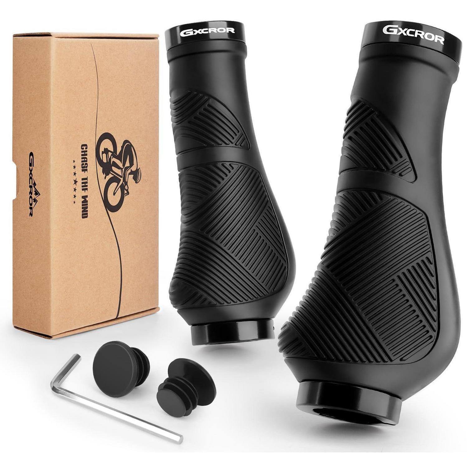Ergonomische Fahrradgriffe Mit Doppelklemmung, Rutschfest, 22.2mm, Für Mtb, Schwarz