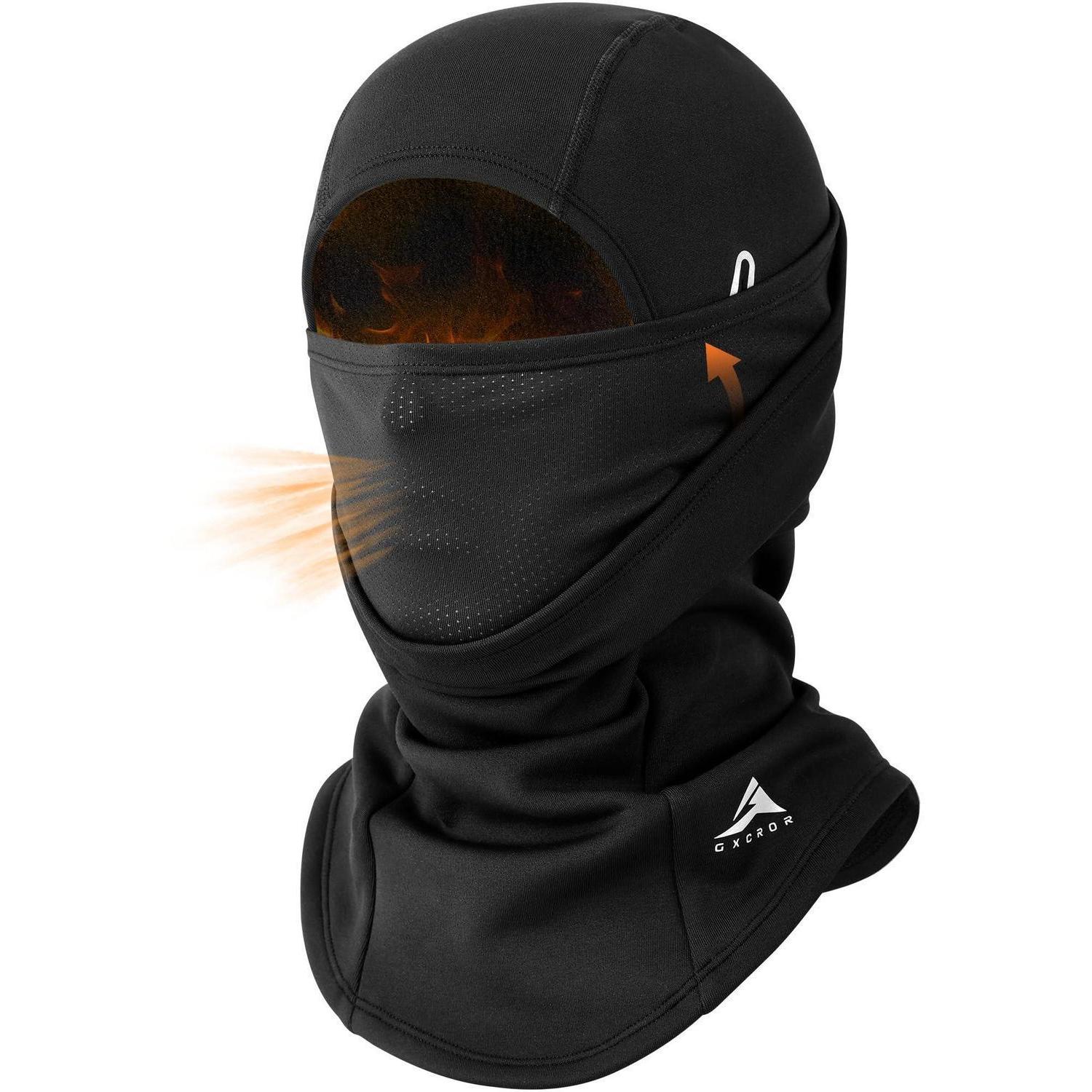 Sturmhaube Balaclava Doppellagig Winddicht Warm Für Ski Motorrad Laufen Unisex Schwarz
