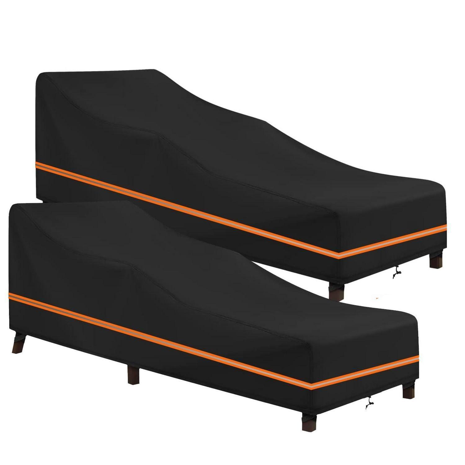 Gartenliege Abdeckung 2 Stück, Wasserdicht Winddicht Uv-beständig 600d Oxford 200x75x40/70cm