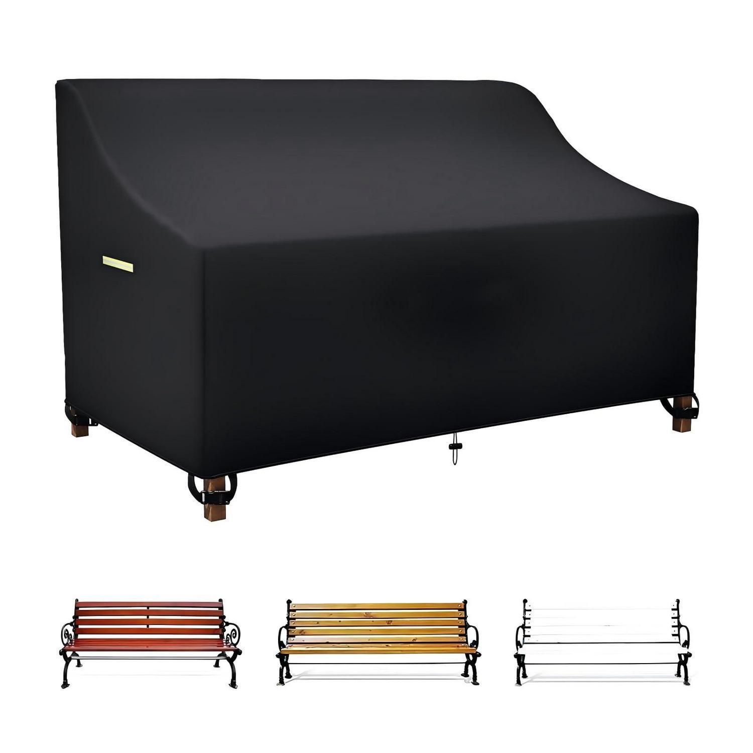 Gartenbank Abdeckung 165cm 600d Oxford Wasserdicht Uv-beständig Mit Schnalle & Kordelzug
