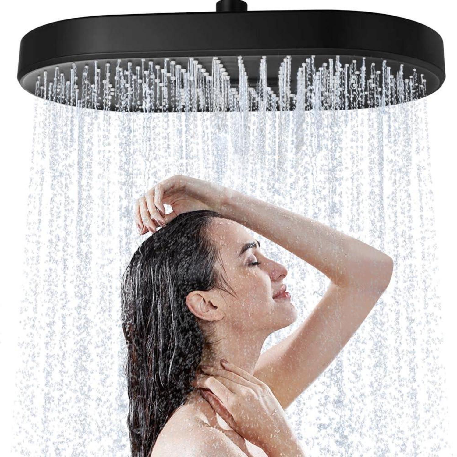 Großer Duschkopf Regendusche 35cm Schwarz Mit 360° Schwenkfunktion