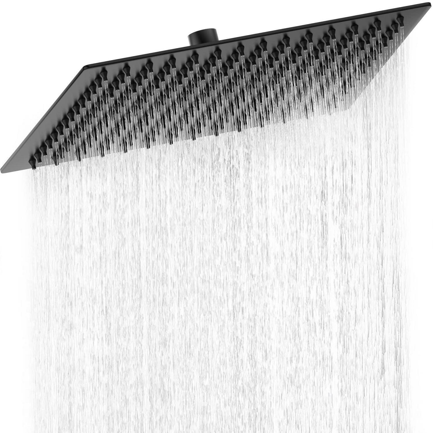 Kopfbrause 30cm Edelstahl 304, Regendusche Mit Selbstreinigenden Düsen, Mattschwarz