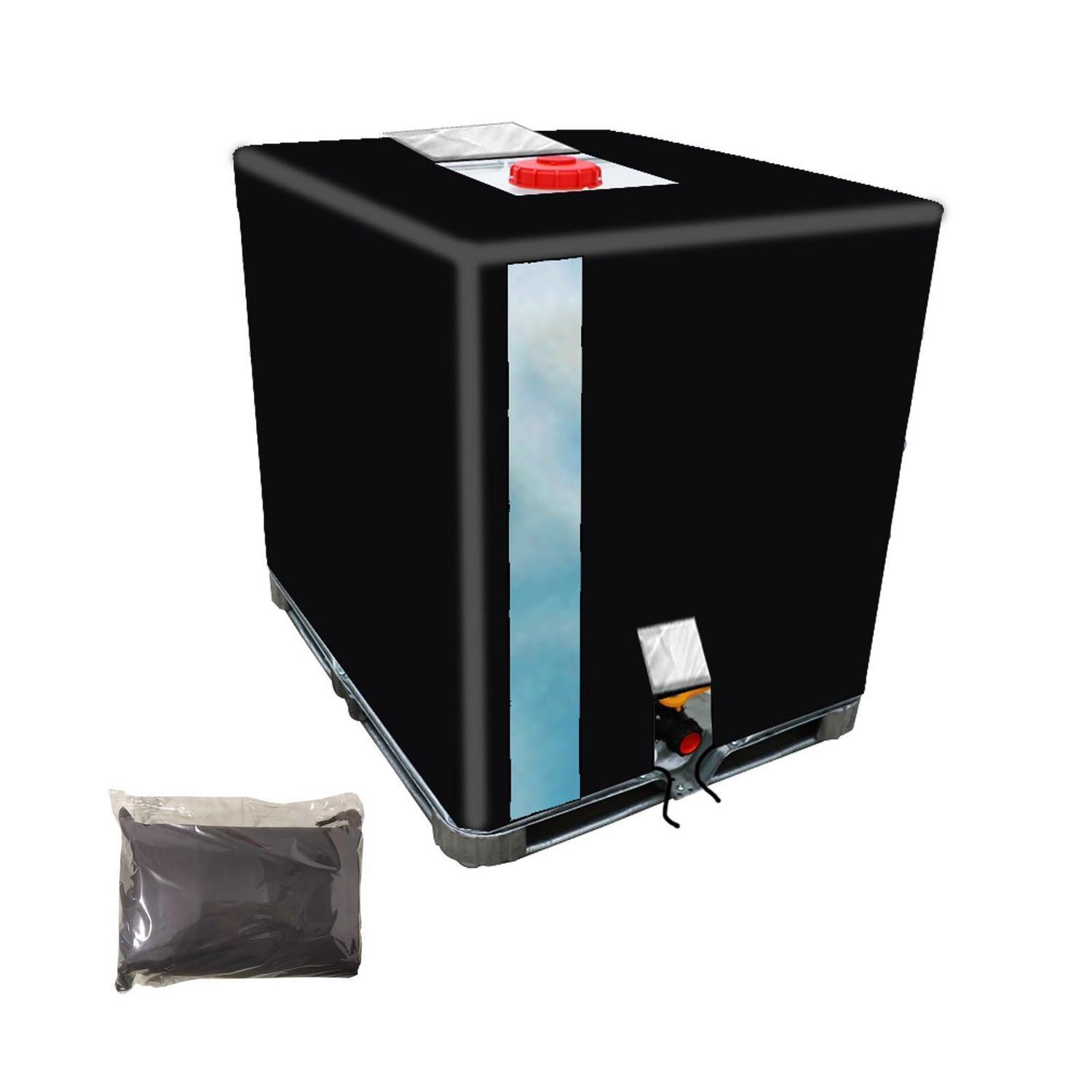Ibc Tank Abdeckung 1000l Schwarz Mit Sichtfenster, Wasserdicht, 420d Oxford-stoff