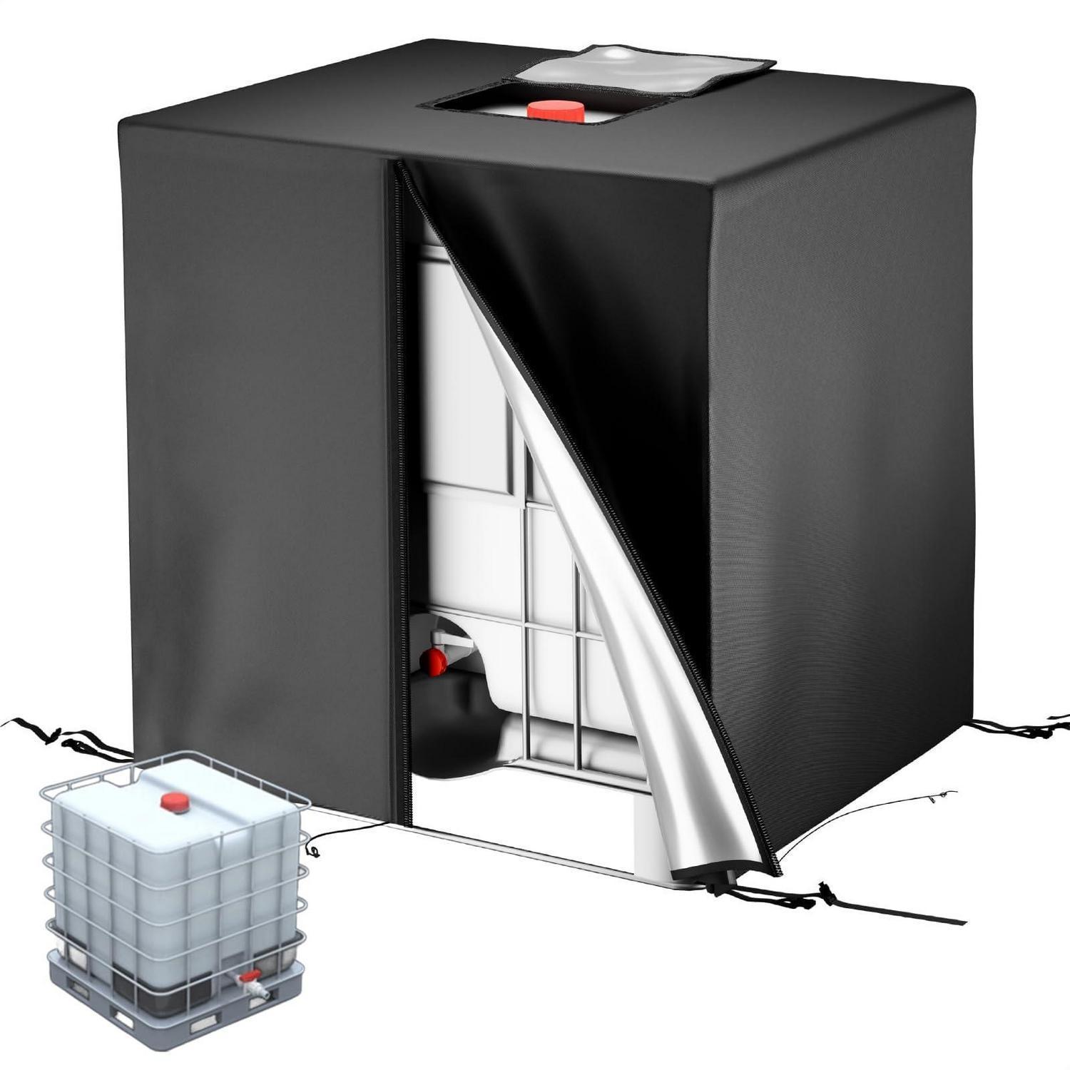 Ibc Tank Abdeckung 1000l 275 Gallonen, Schwarz, 420d Gewebe, Sonnenschutz, Wasserdicht