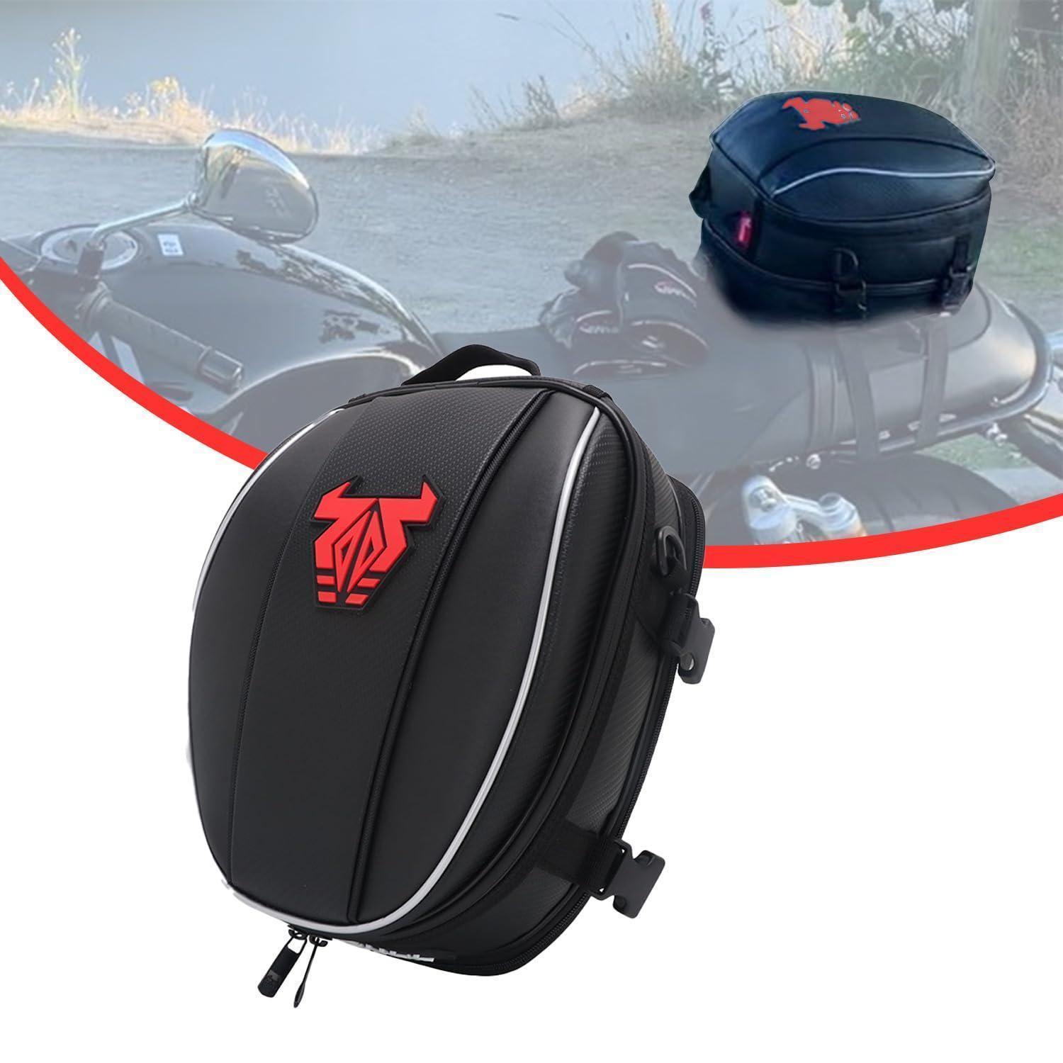 Motorrad Hecktasche Wasserdicht Erweiterbar 11,5-15l Pu Leder Rot