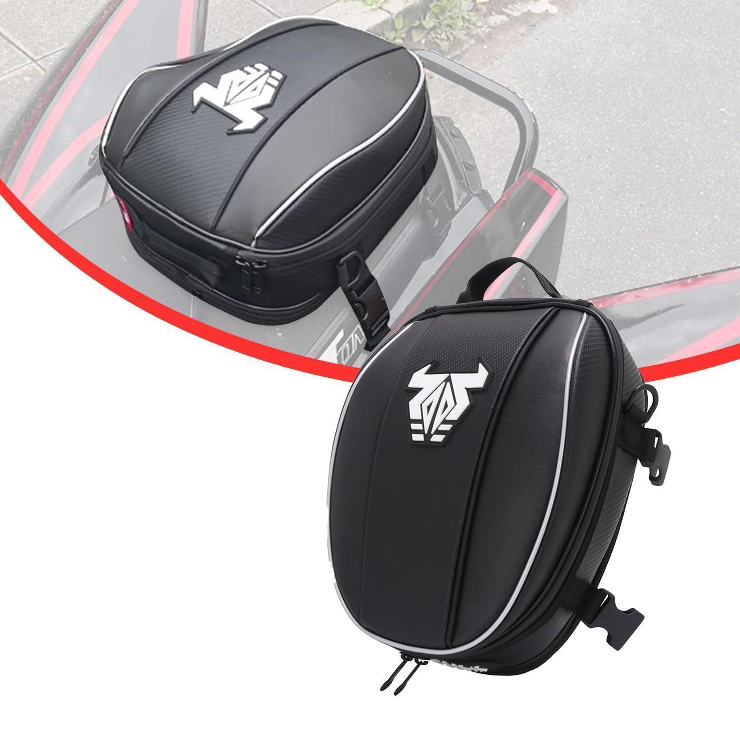 Motorrad Hecktasche Wasserdicht Erweiterbar 11,5-15l Pu-leder Weiß