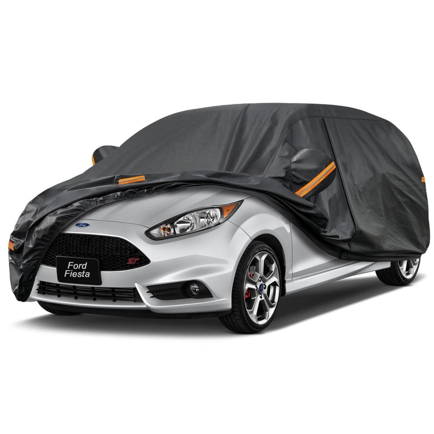 Vollgarage Autoplane Für Ford Fiesta (1989-2025) Wasserdicht Staubschutz Mit Reflektoren