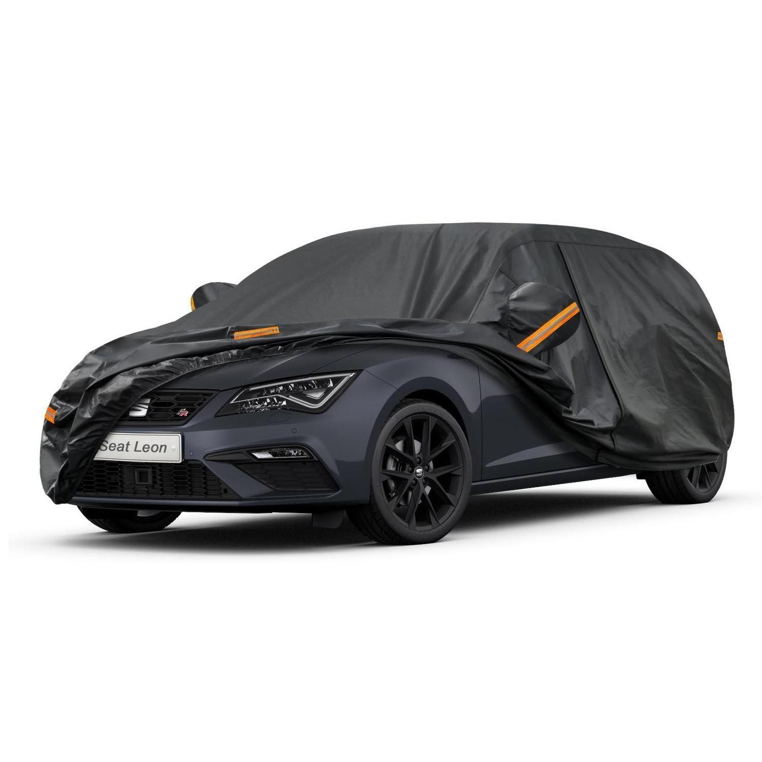 Vollgarage Autoabdeckung Wasserdicht Atmungsaktiv Für Seat Leon (1999-2025) Mit Reflektoren