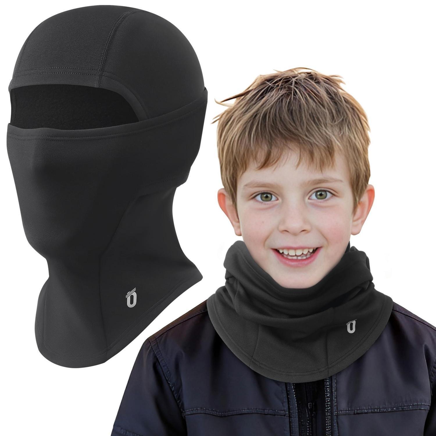 Kinder Sturmhaube Winter Warm Winddicht Fleece Skimaske Für Jungen Mädchen Schwarz