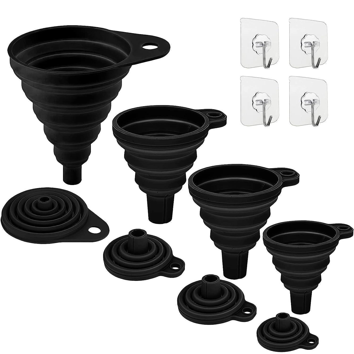 Küchentrichter Set 4 Größen Faltbar Silikon Für Flüssigkeiten & Bier