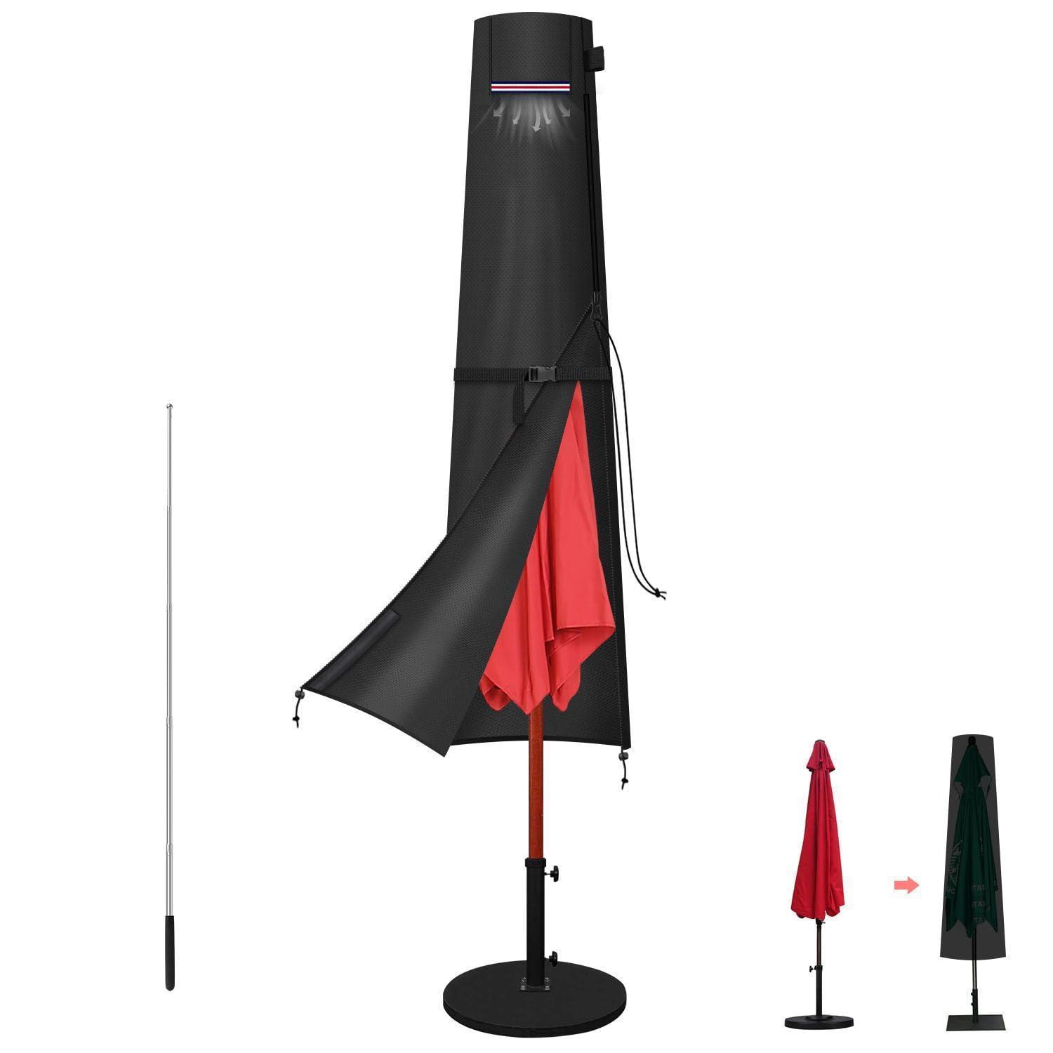 Sonnenschirm Schutzhülle 190cm Wasserdicht Mit Stab & Belüftung