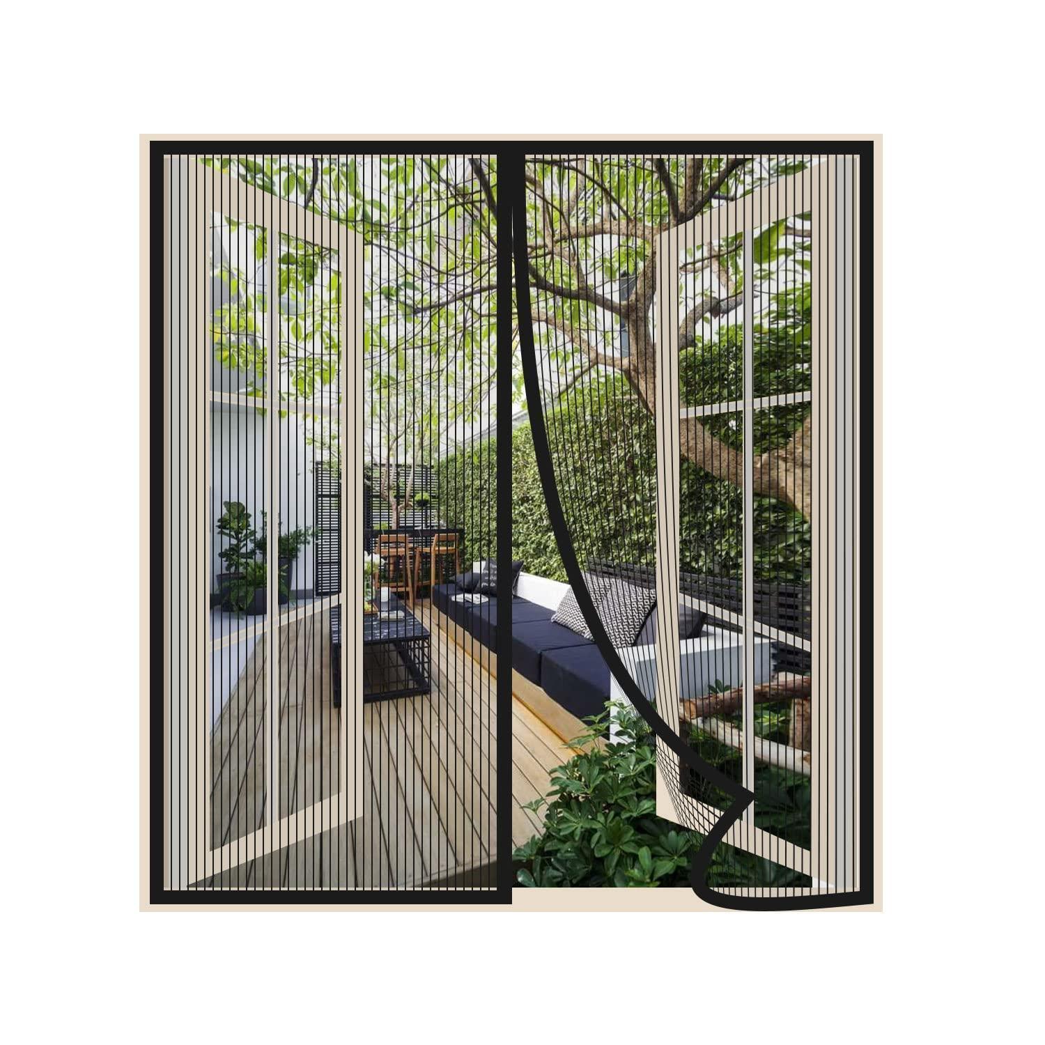 Magnetisches Fliegengitter Für Fenster & Balkontür 160x130cm Schwarz