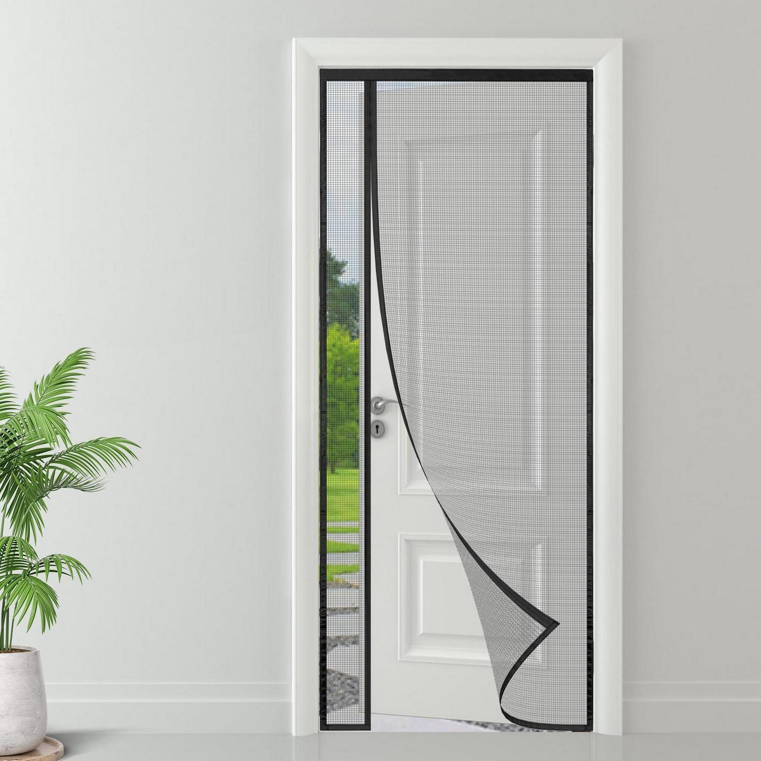 Fliegengitter Tür 100x220 Cm Mit Magnetverschluss, Seitliche Öffnung, Insektenschutz Für Balkon- Und Terrassentür