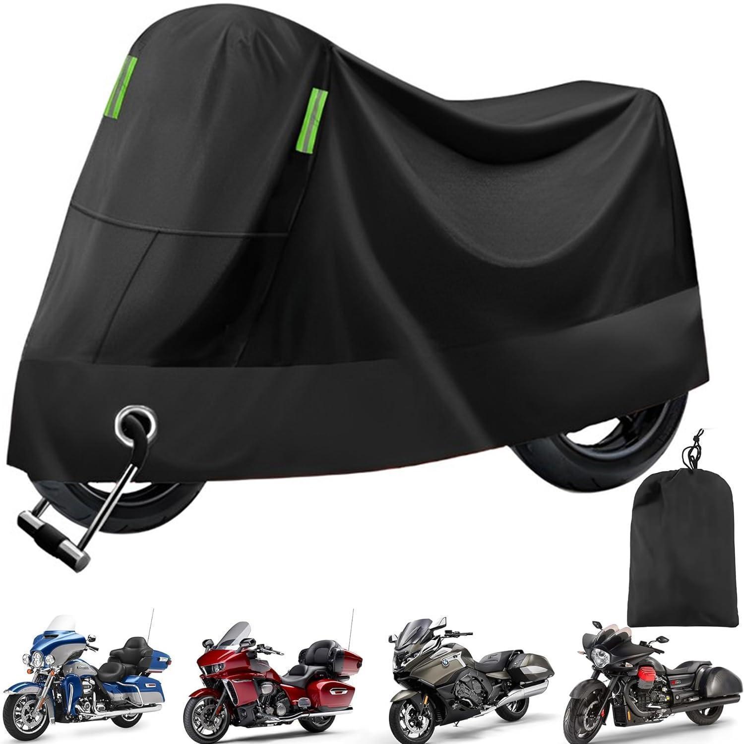 Motorrad Abdeckplane Xxl Wasserdicht 210d Oxford Uv-schutz Diebstahlschutz Schwarz