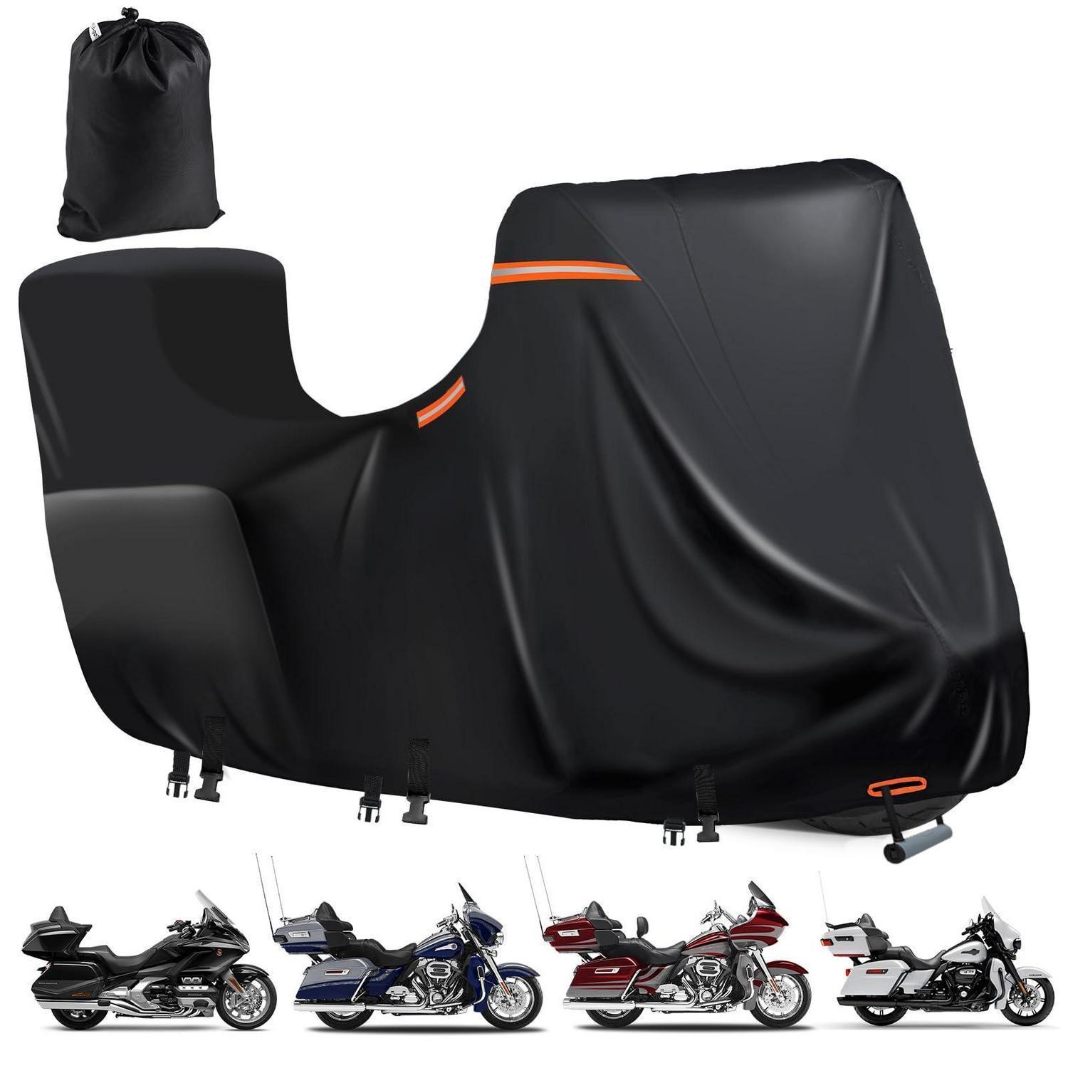 Motorradplane Wasserdicht Mit Top Box, 600d Oxford, 5 Reflektoren, Belüftung