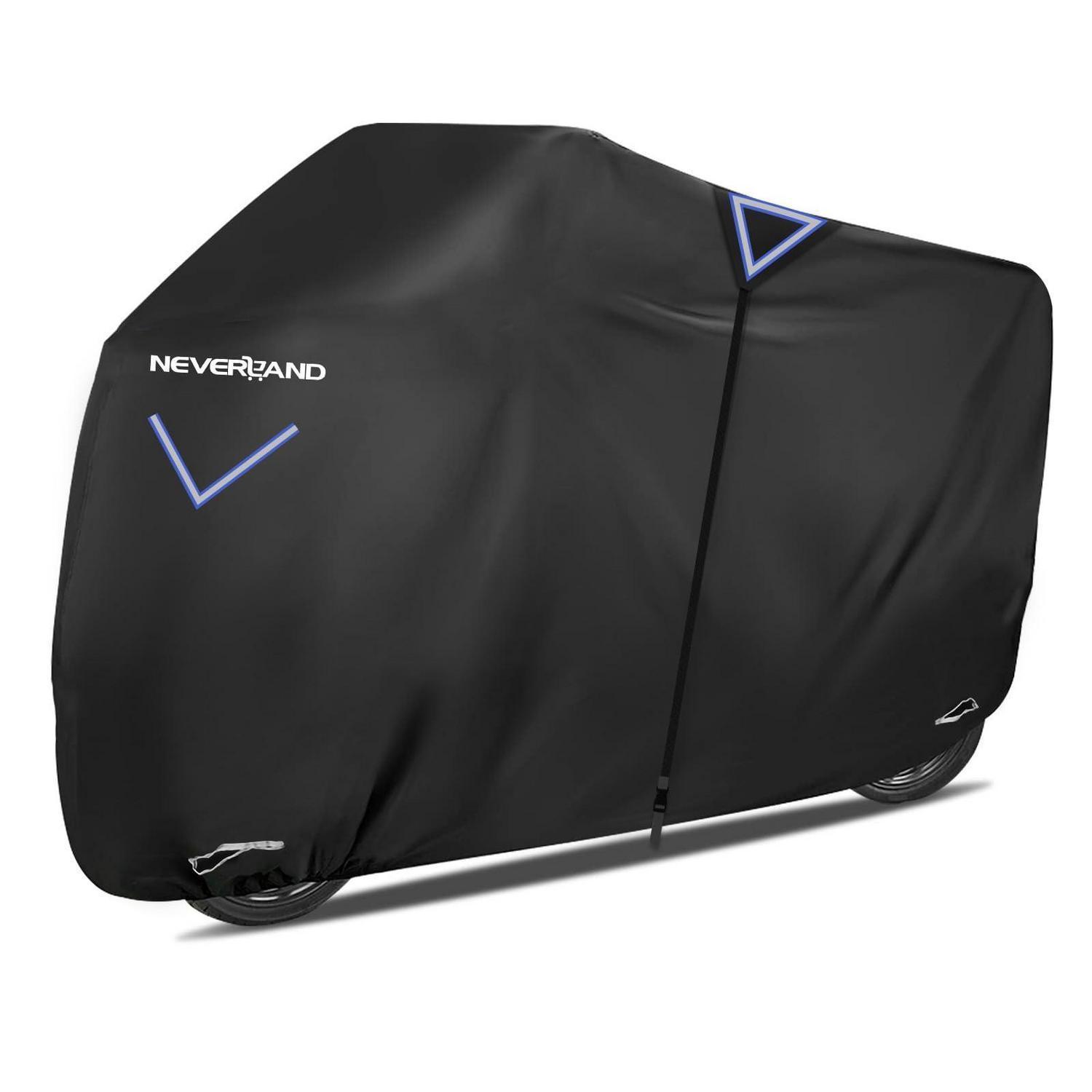 Motorrad Abdeckplane Xl 245x105x125cm Wasserdicht 300d Oxford Stoff Mit Reflektoren