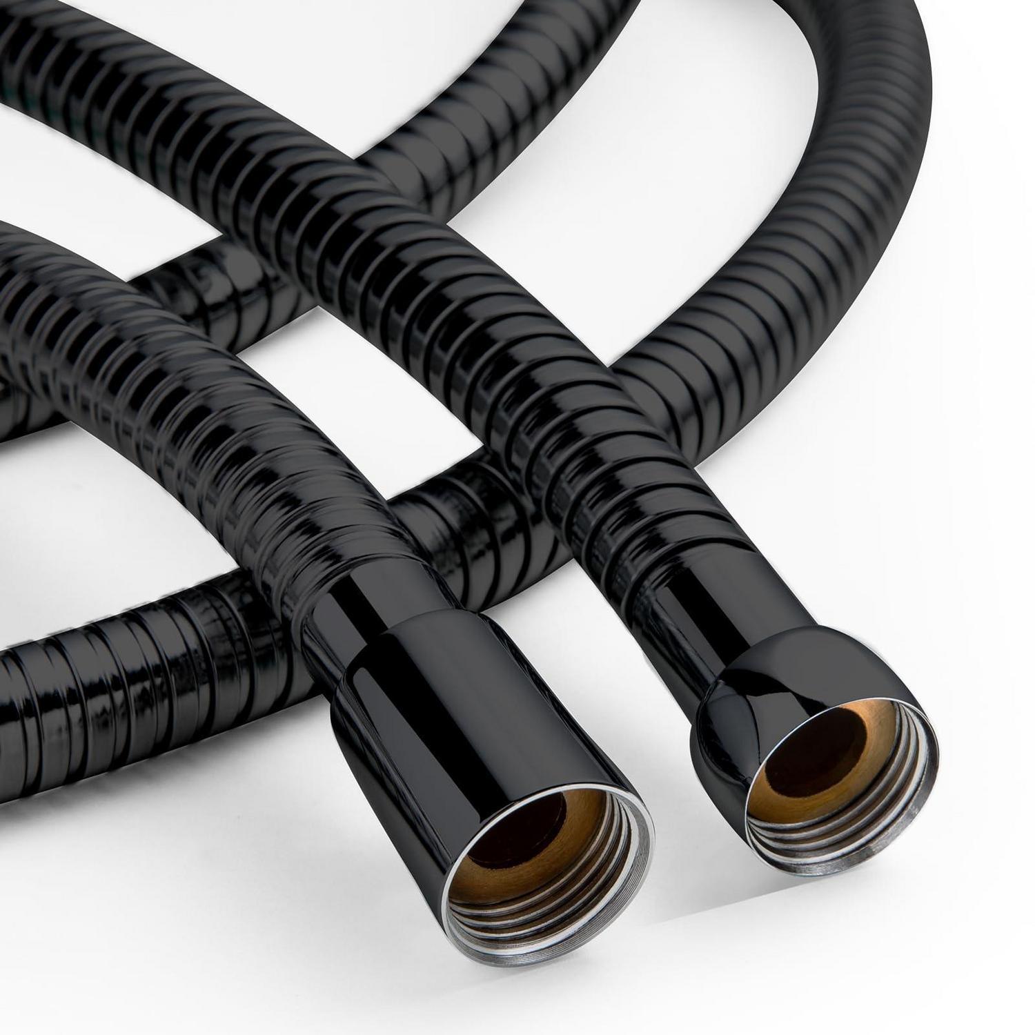 Duschschlauch Schwarz 1,2m Mit 11mm Bohrung, Verdrehschutz, Hochdruck, Knickschutz