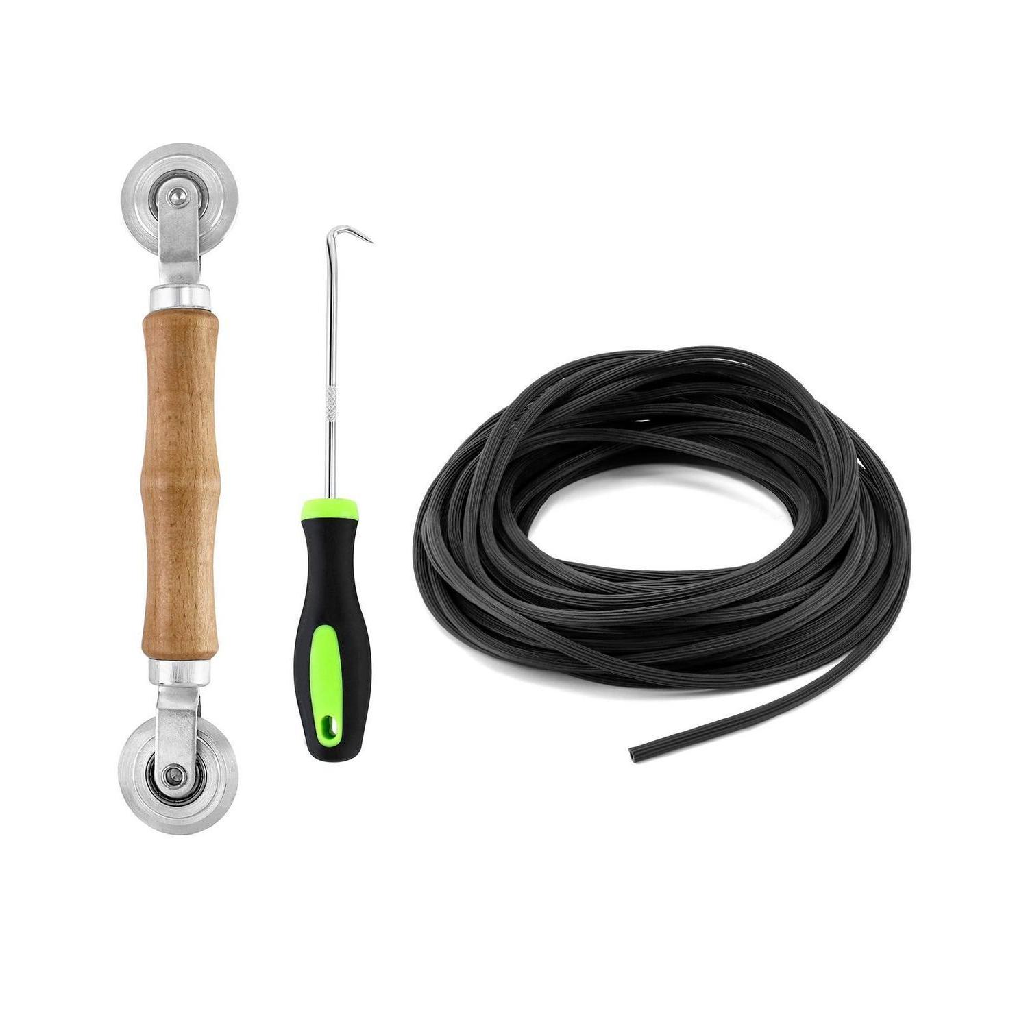 Fliegengitter Reparatur Set Mit Einroller, Haken Und 15m Kedergummi 5mm