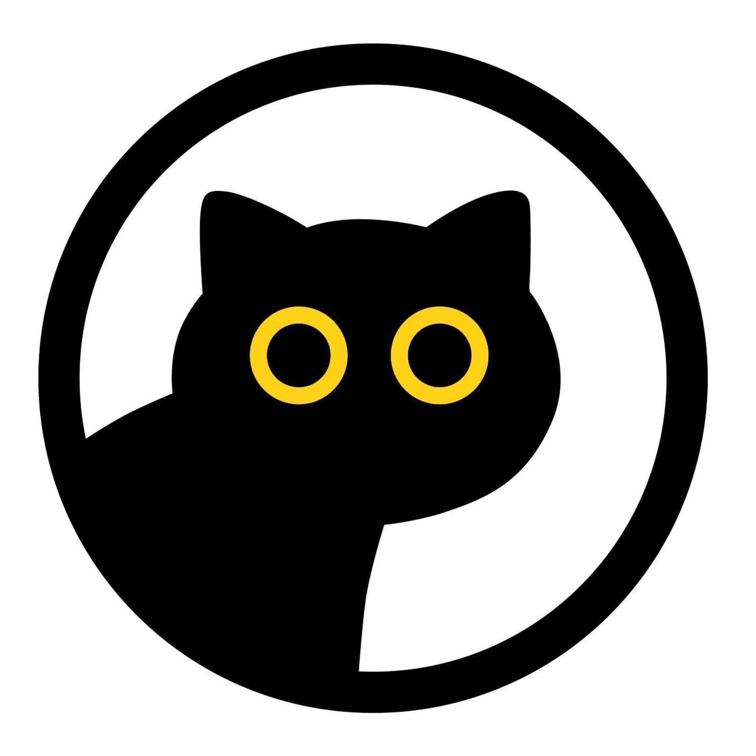 Runder Autoaufkleber Schwarze Katze Mit Gelben Augen, Wetterfest, Kratzfest