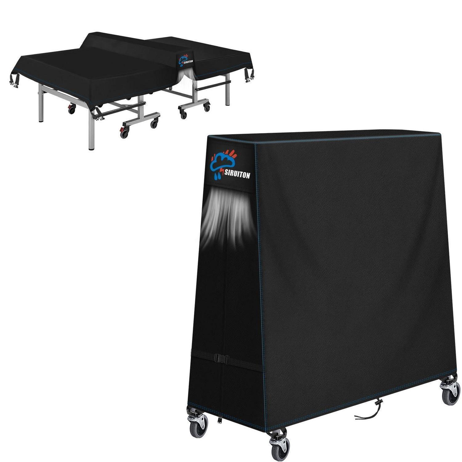 Tischtennisplatten-abdeckung 300d Oxford Allwetterschutz 165x70x185cm Schwarz