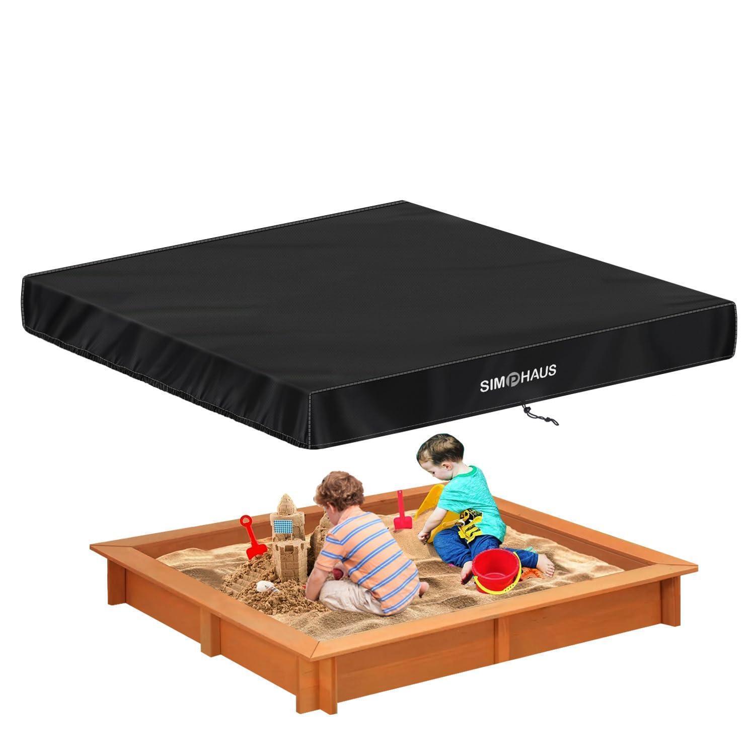 Sandkasten Abdeckung 180x180x20cm Wasserdicht Mit Kordelzug, Schutzhülle Oxford 420d