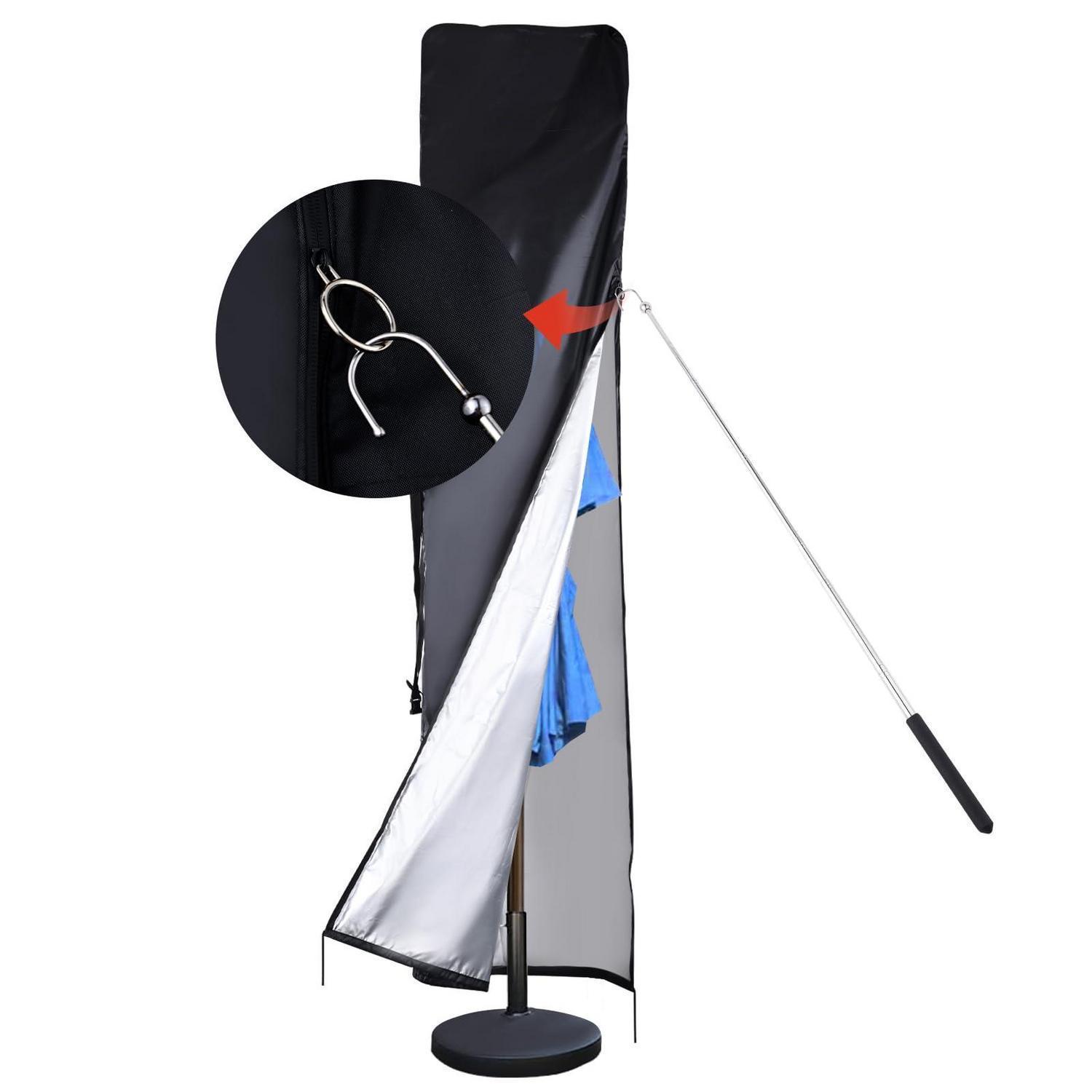 Schutzhülle Sonnenschirm 230cm Wasserdicht 420d Für Ampelschirm & Doppelsonnenschirm