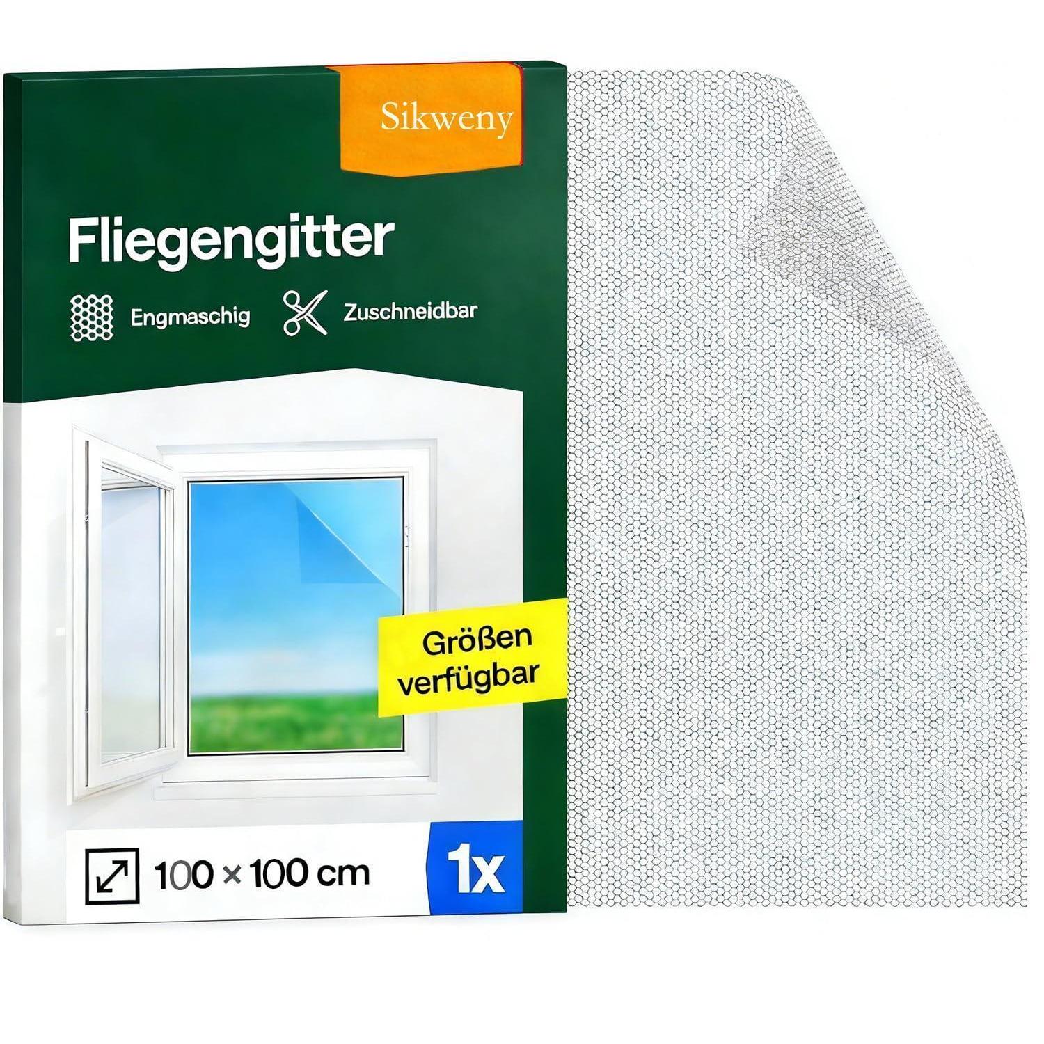 Fliegengitter Fenster Ohne Bohren 100x100cm Zuschneidbar Schwarz