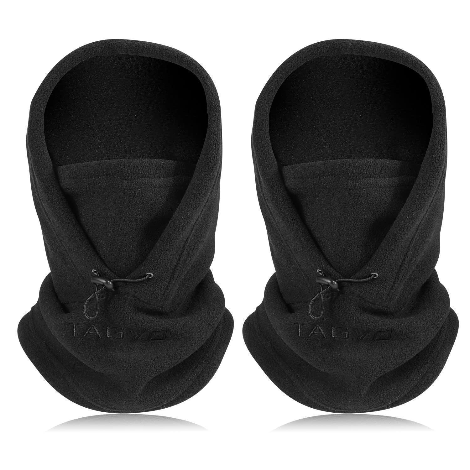 Sturmhaube Thermo-fleece Winddicht Unisex 2 Stück Schwarz