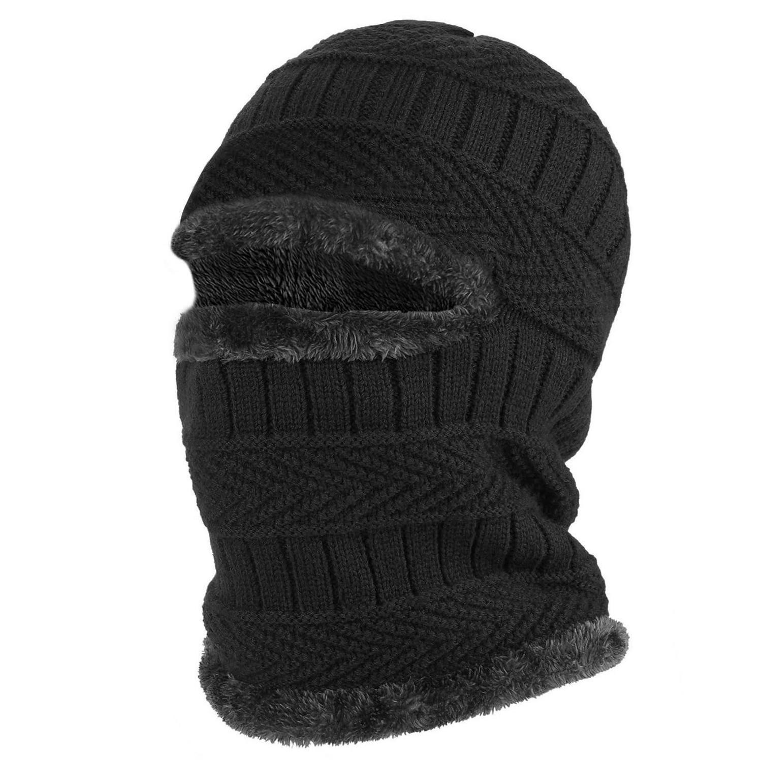 Sturmhaube Mit Halswärmer Unisex, Winddicht, 2-in-1, Thermo-strickmütze, Weiche Gesichtsmaske Für Outdoor-sport