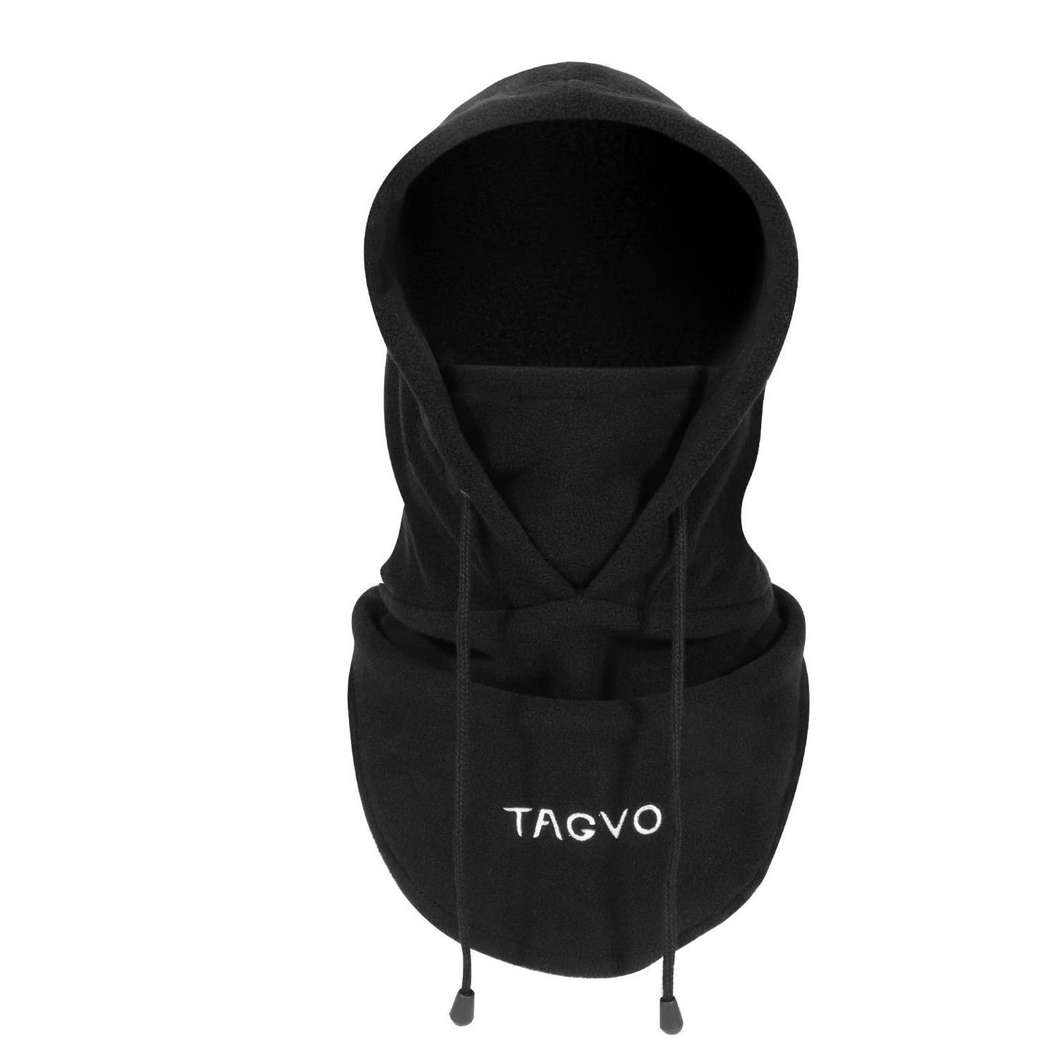 Warme Sturmhaube Mit Kapuze Aus Polarfleece Für Damen Und Herren, Schwarz