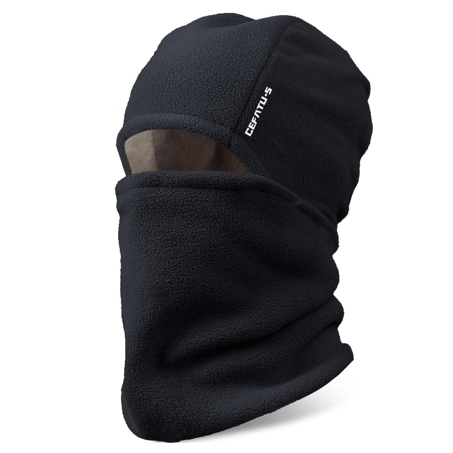 Sturmhaube Fleece Mit Kapuze, Winddicht, Thermisch, Für Ski, Radfahren, Wandern, Schwarz