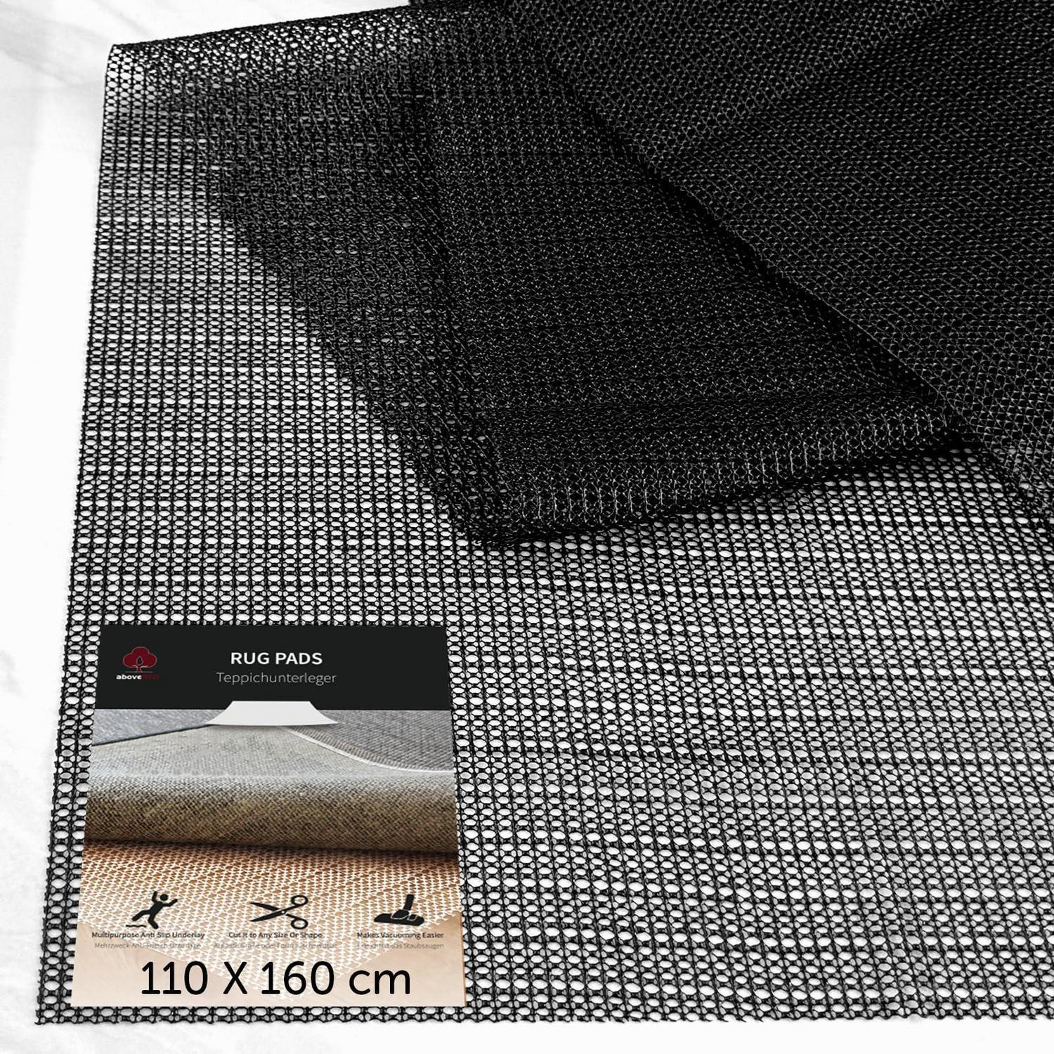Teppichunterlage Antirutschmatte 110x160cm Schwarz Beidseitig Rutschfest