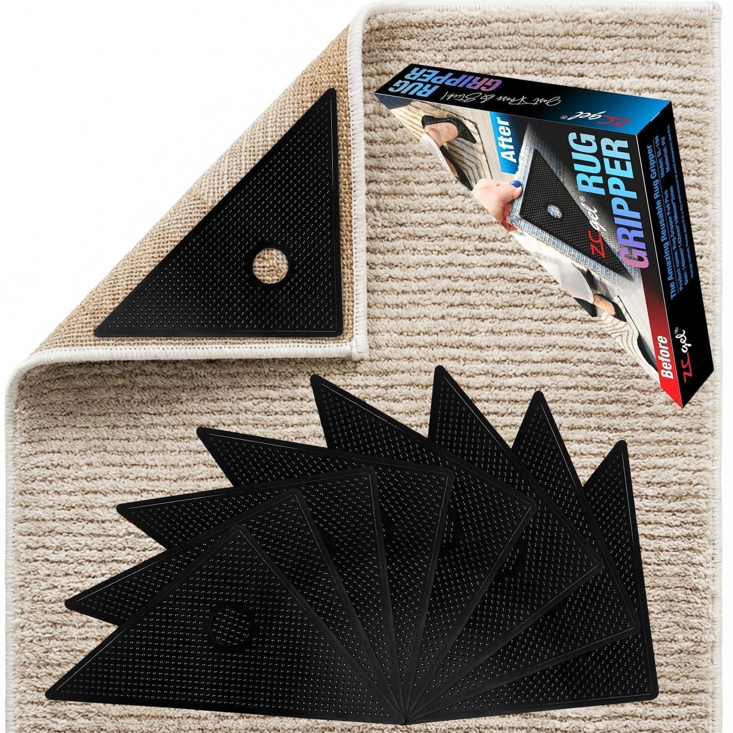 Teppichunterlage Selbsthaftend & Waschbar – 8x Antirutsch Pads Mit Pu-gel Haftung
