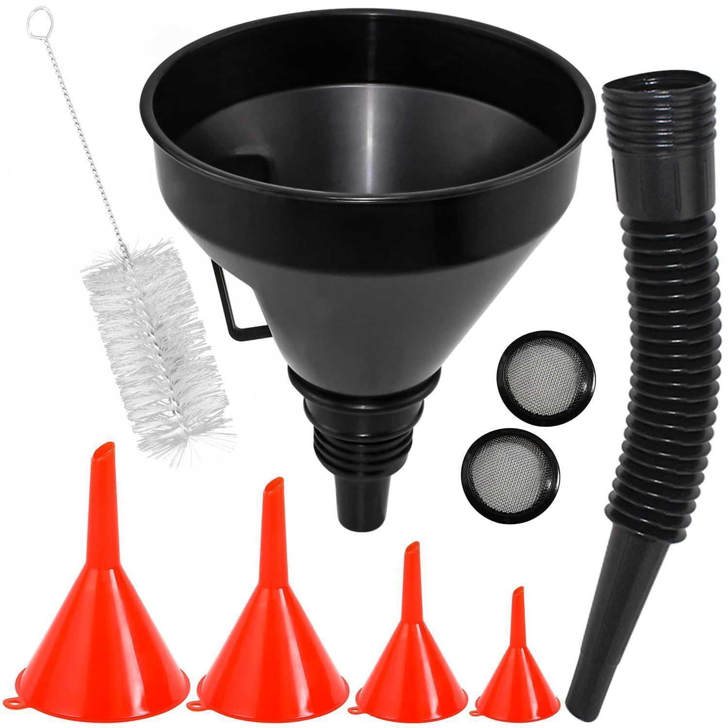 Trichter-set 5-teilig Mit Flexiblem Schlauch Und Filtern Für Ölwechsel