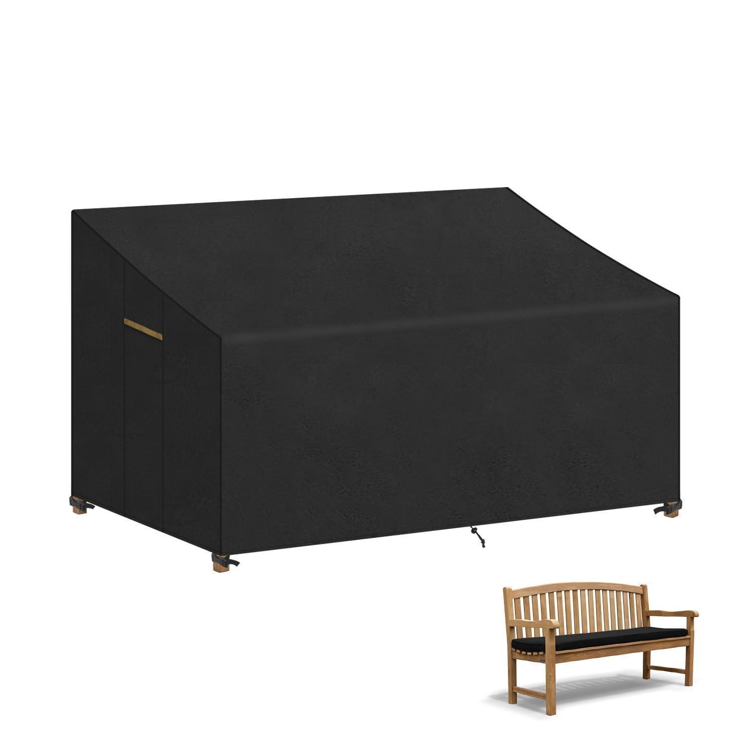 Gartenbank Abdeckung 165cm Wasserdicht Atmungsaktiv 420d Oxford Für 3-sitzer