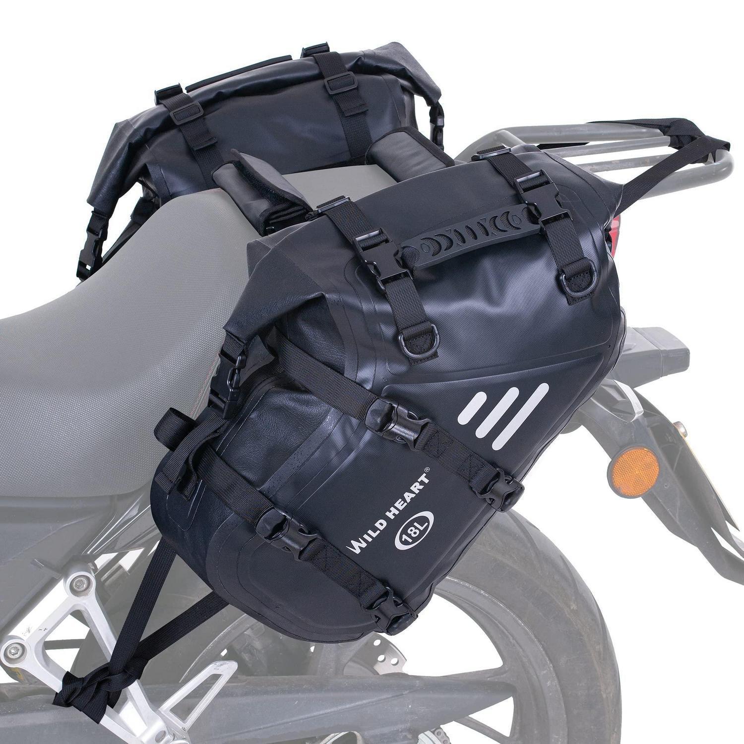 Motorrad-satteltaschen 36l Wasserdicht, Seitentaschen Mit Schultergurt, Schwarz