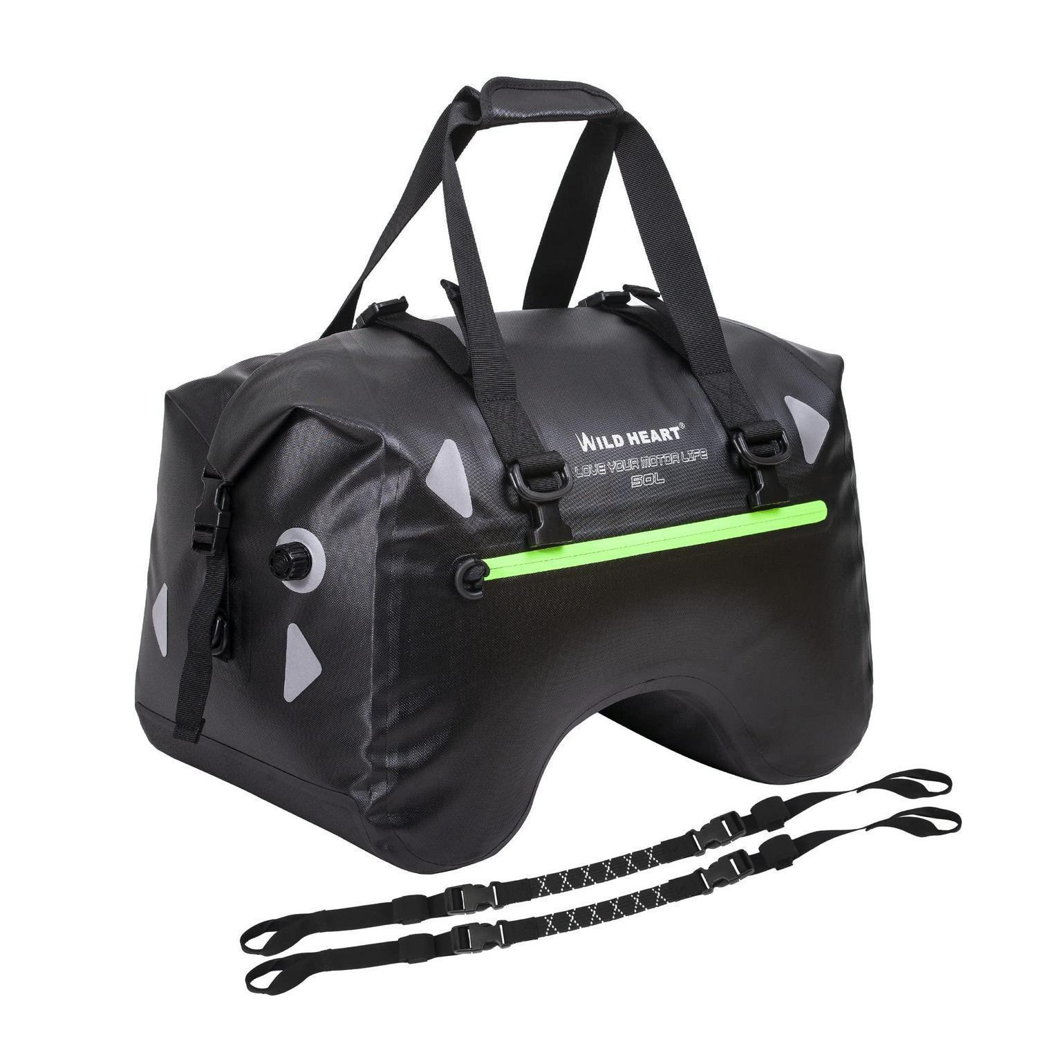 Motorrad-hecktasche 50l Wasserdicht U-form Tpu Schwarz Mit Tragegurten