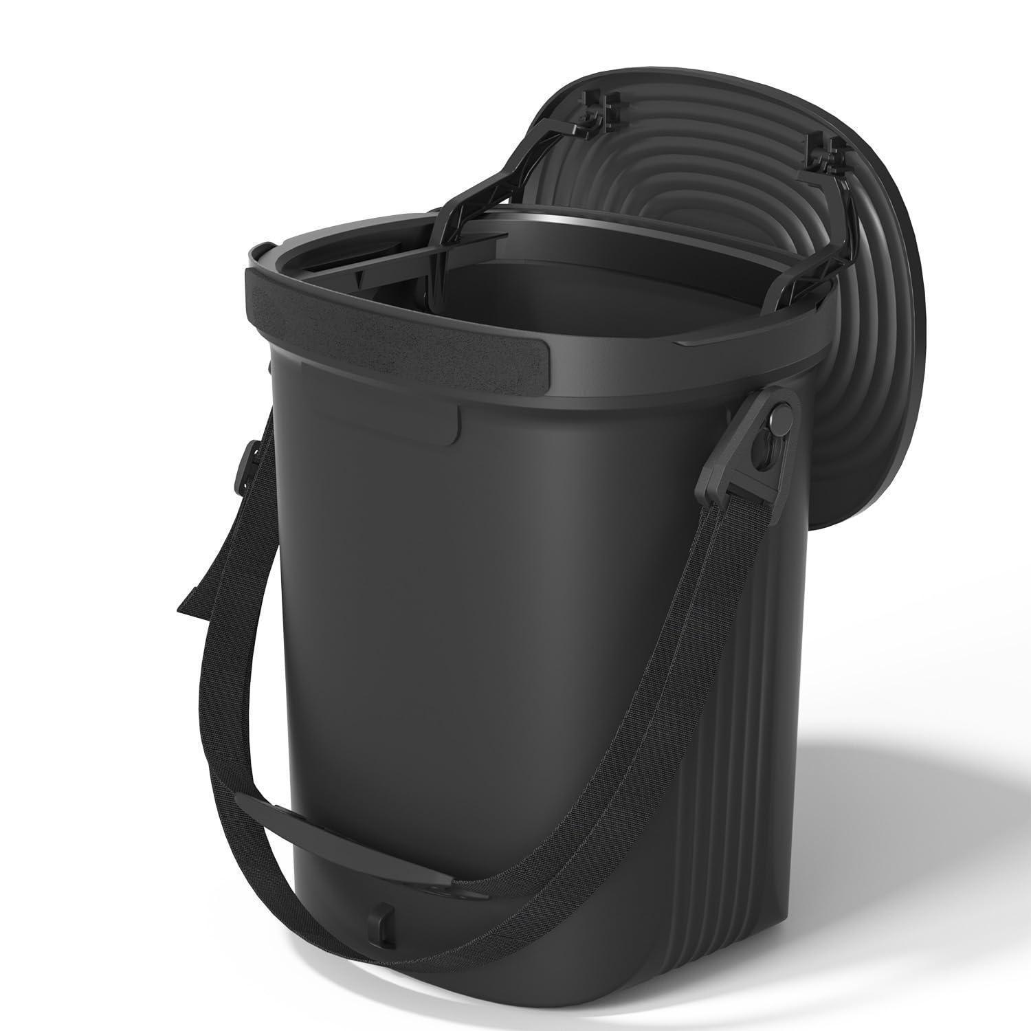 Wasserdichter Silikon-auto-mülleimer 7,2l Mit Deckel, Faltbar, Schwarz