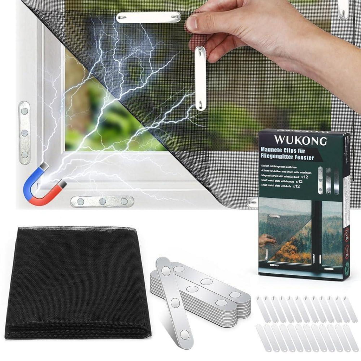 Fliegengitter Fenster Mit Magnet Click 150x130 Cm Zuschneidbar, Insektenschutz Ohne Bohren