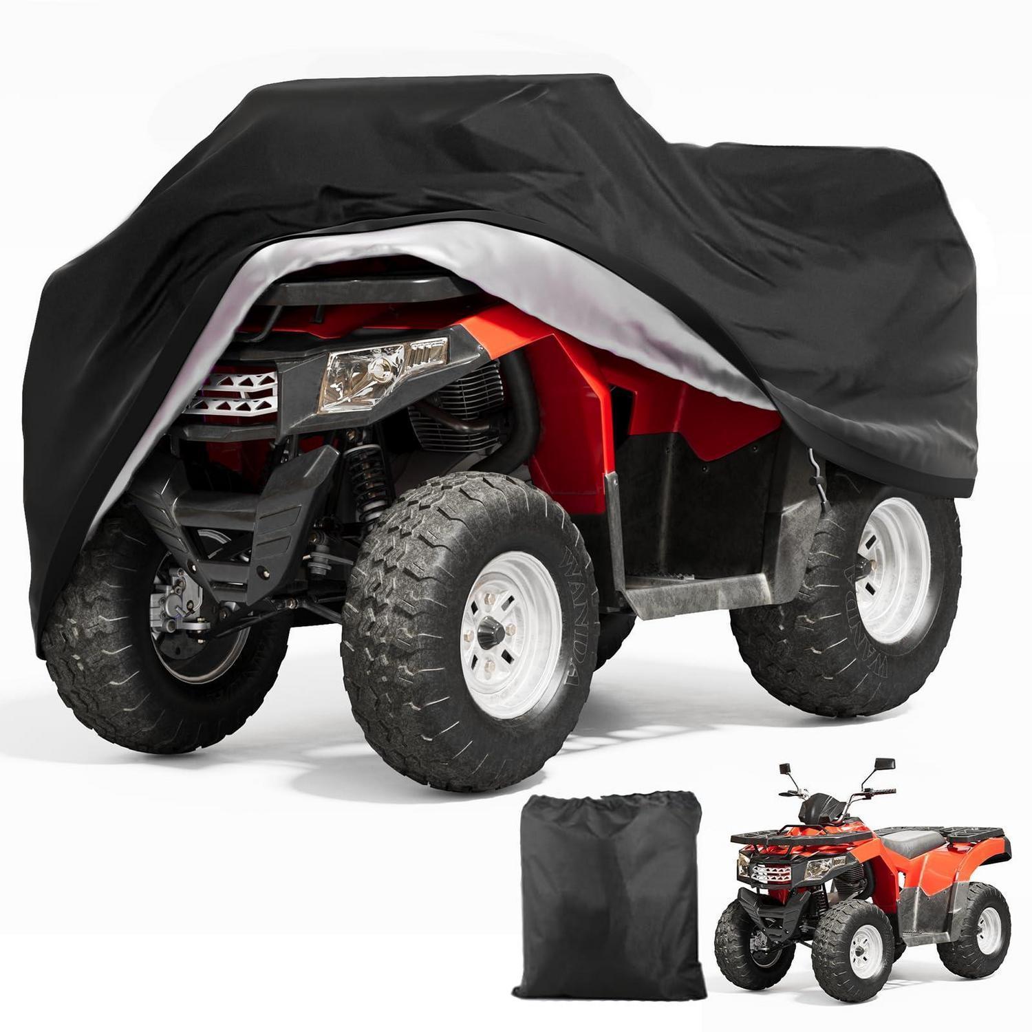 Xxxl Quad Atv Abdeckplane Wasserdicht Uv-schutz 250x110x120cm Schwarz