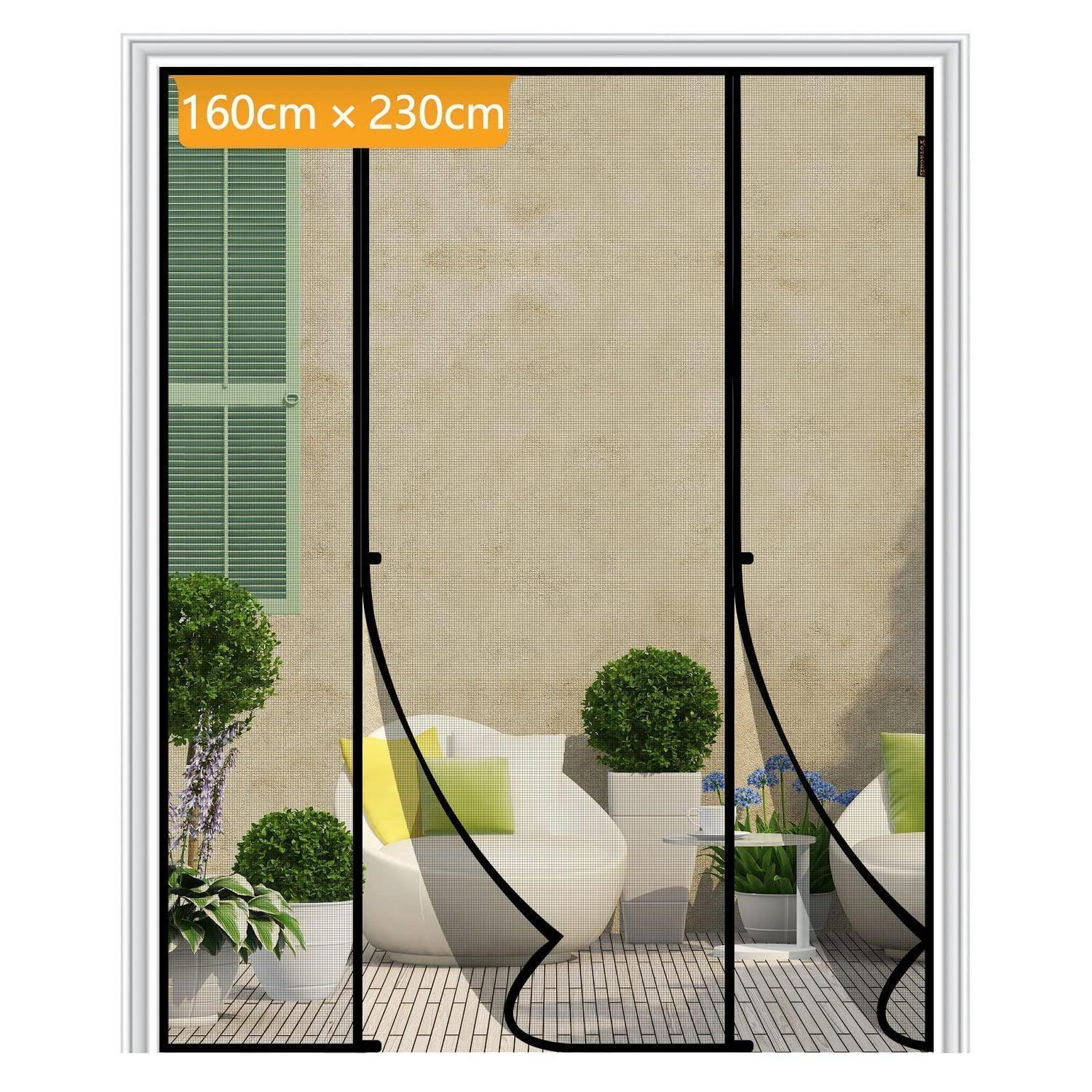 Fliegengitter Tür 160x230cm Magnetisch Ohne Bohren Insektenschutz Balkontür