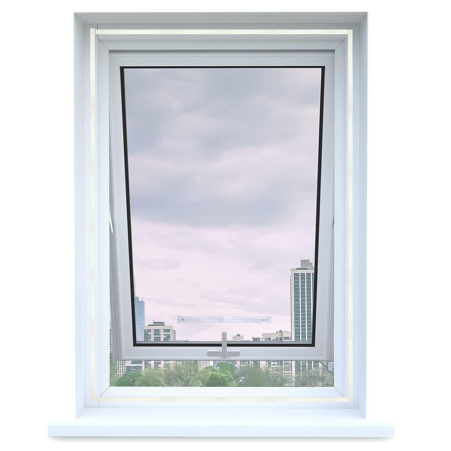 Dachfenster Fliegengitter Zuschneidbar Mit Reißverschluss, 2er Set Bis 110x130cm Weiß