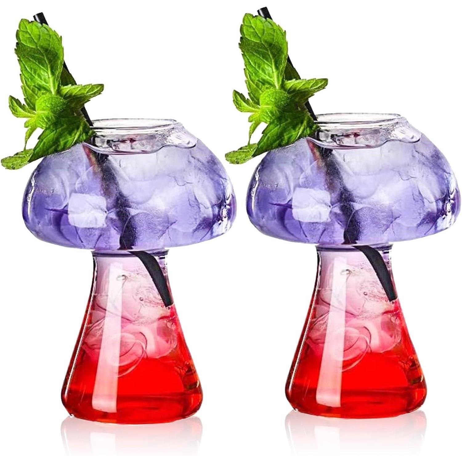 Pilz Cocktailgläser Set 2 Stück 250ml Transparent Für Wein & Cocktails