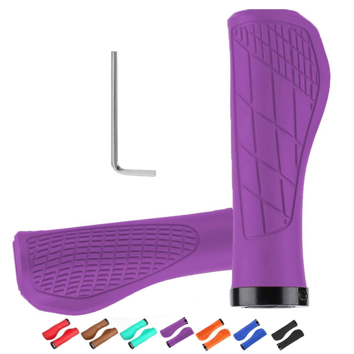 Ergonomische Fahrradgriffe Für 22mm Lenker, Rutschfest, Violett