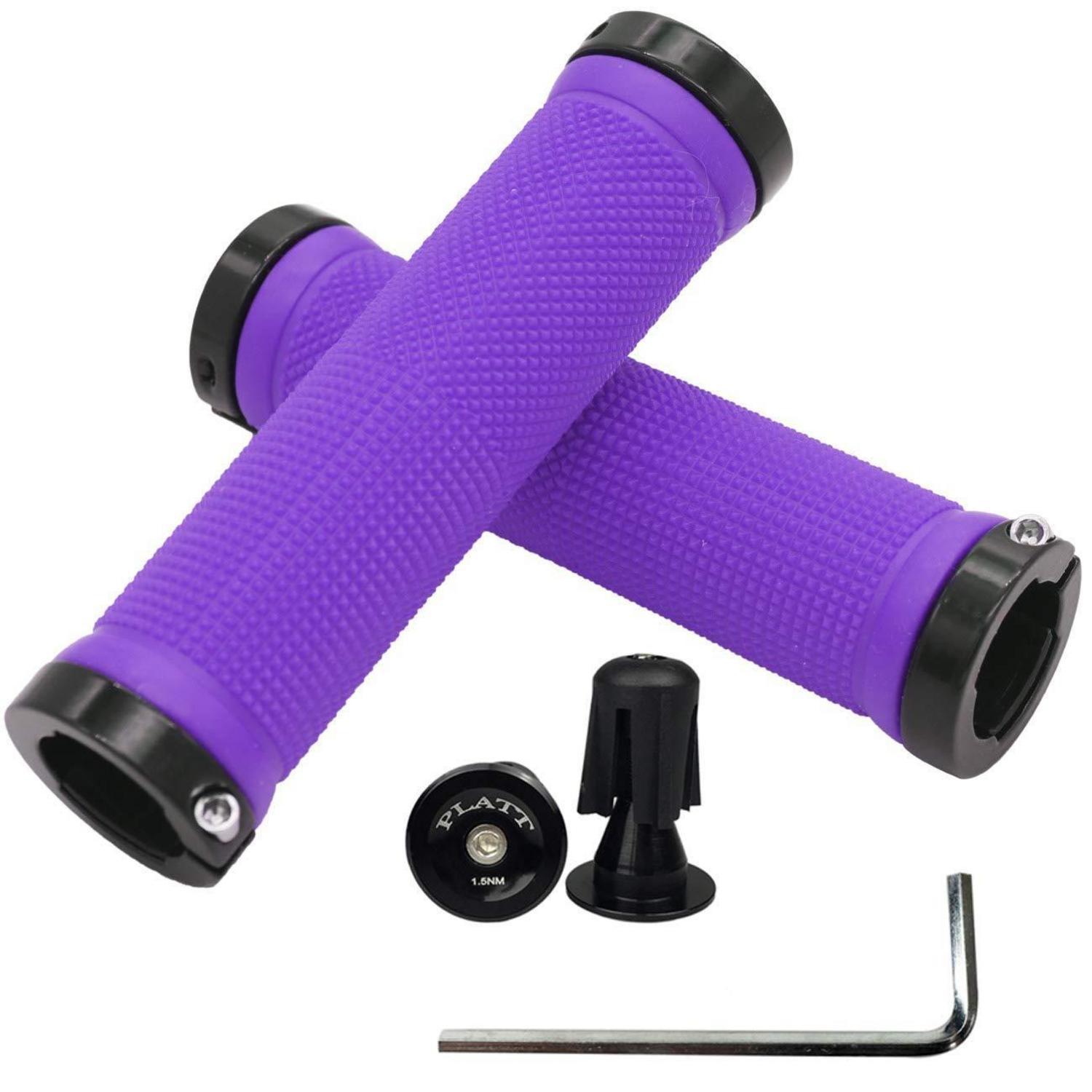 Fahrradgriffe Violett Rutschfest Gummi Mit Aluminium-endkappen Für Mtb/bmx