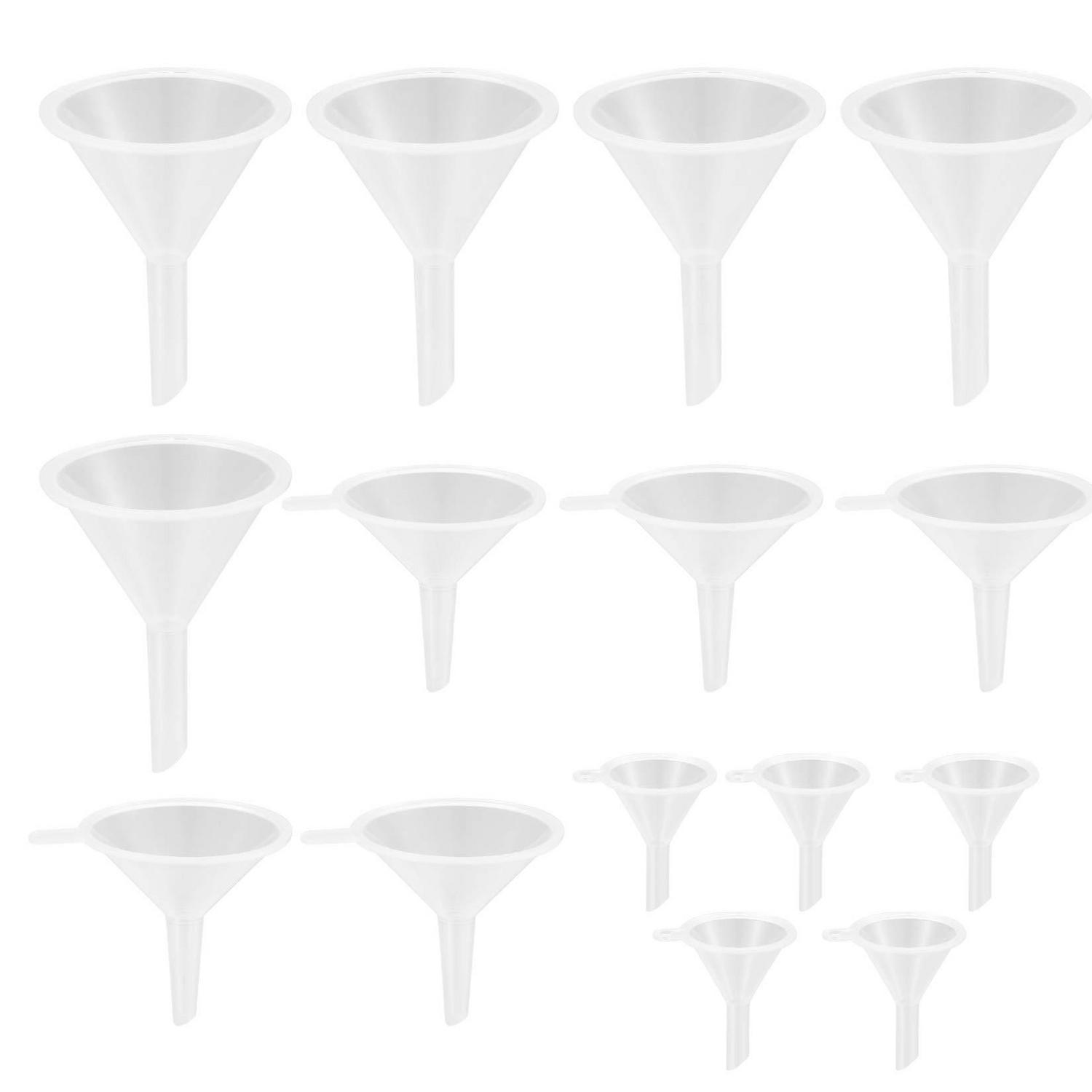 15er Set Mini Trichter Aus Kunststoff Für Labor, Küche & Kosmetik